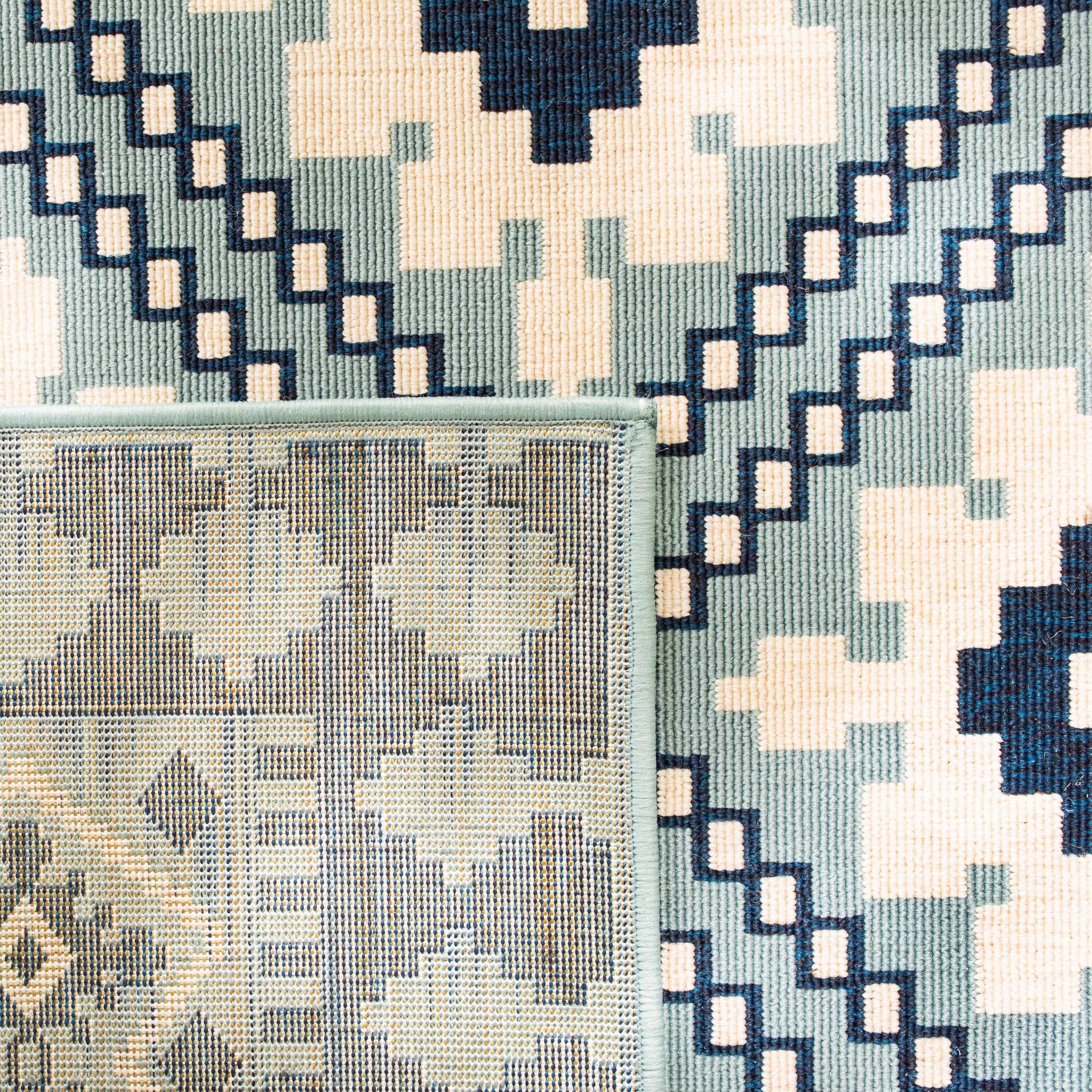 Veranda VER099 Power Loomed Indoor/Outdoor Accent Rug - Ivory/Blue - 2'x3'7" - Safavieh.