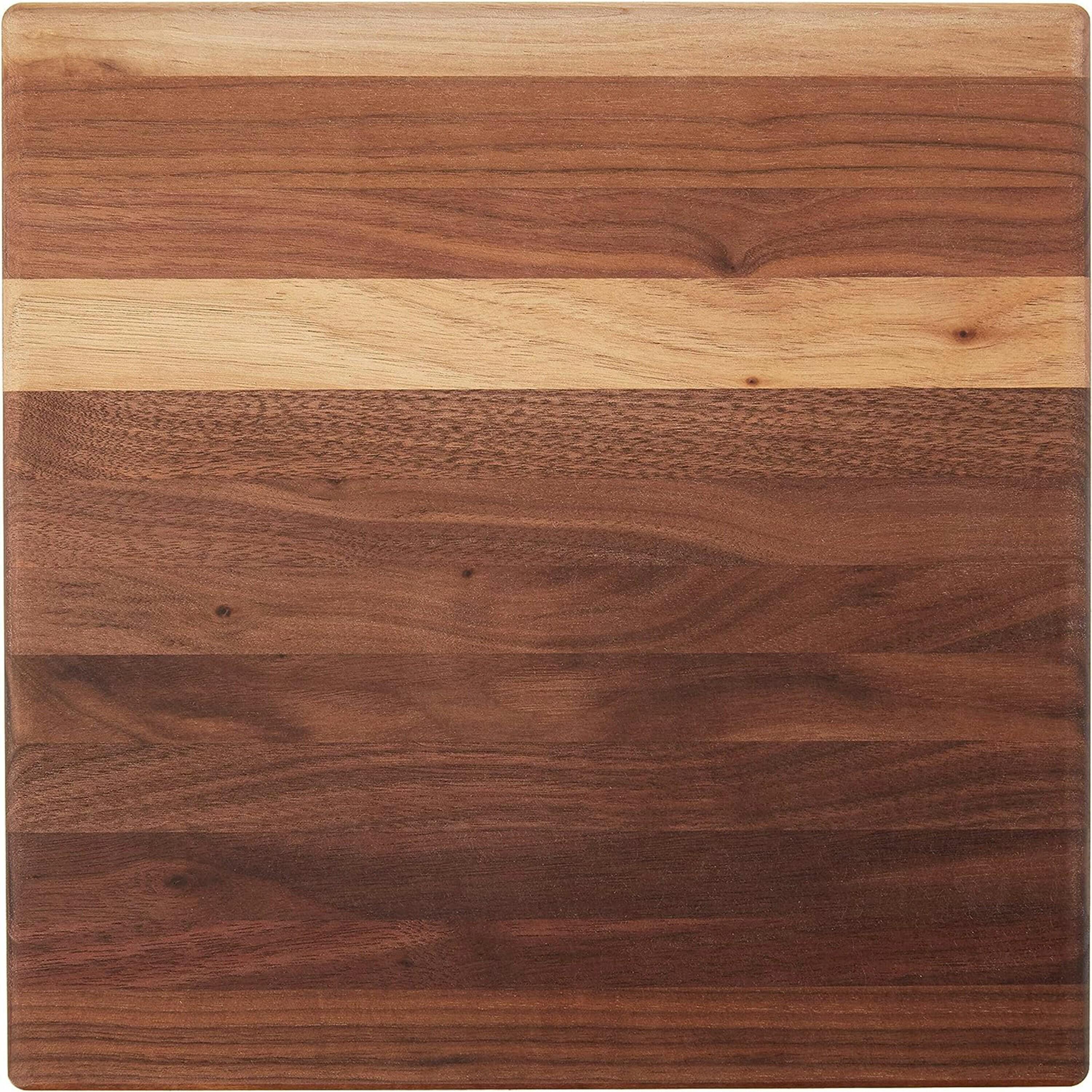 John Boos Gift 1.5" Edge Grain Walnut 12" Square Cutting Board with Wood Feet