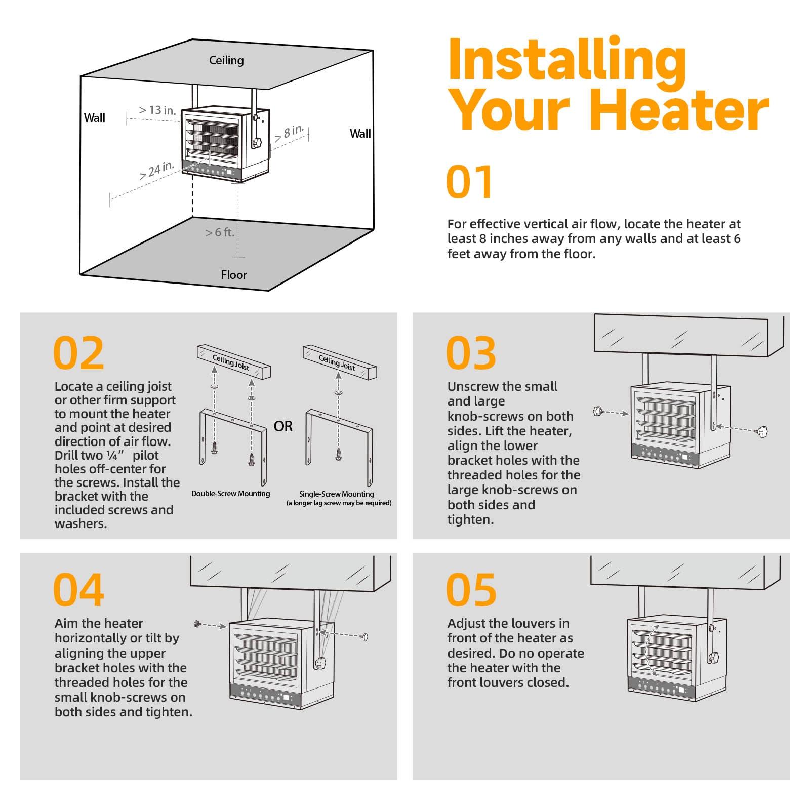 BEYOND HEAT Garage Heater, 7500W Heater for Garage with Full-Function Remote, 12-Hour Timer, Adjustable Thermostat, Overheat Protection for Garage, Workshop and Warehouse