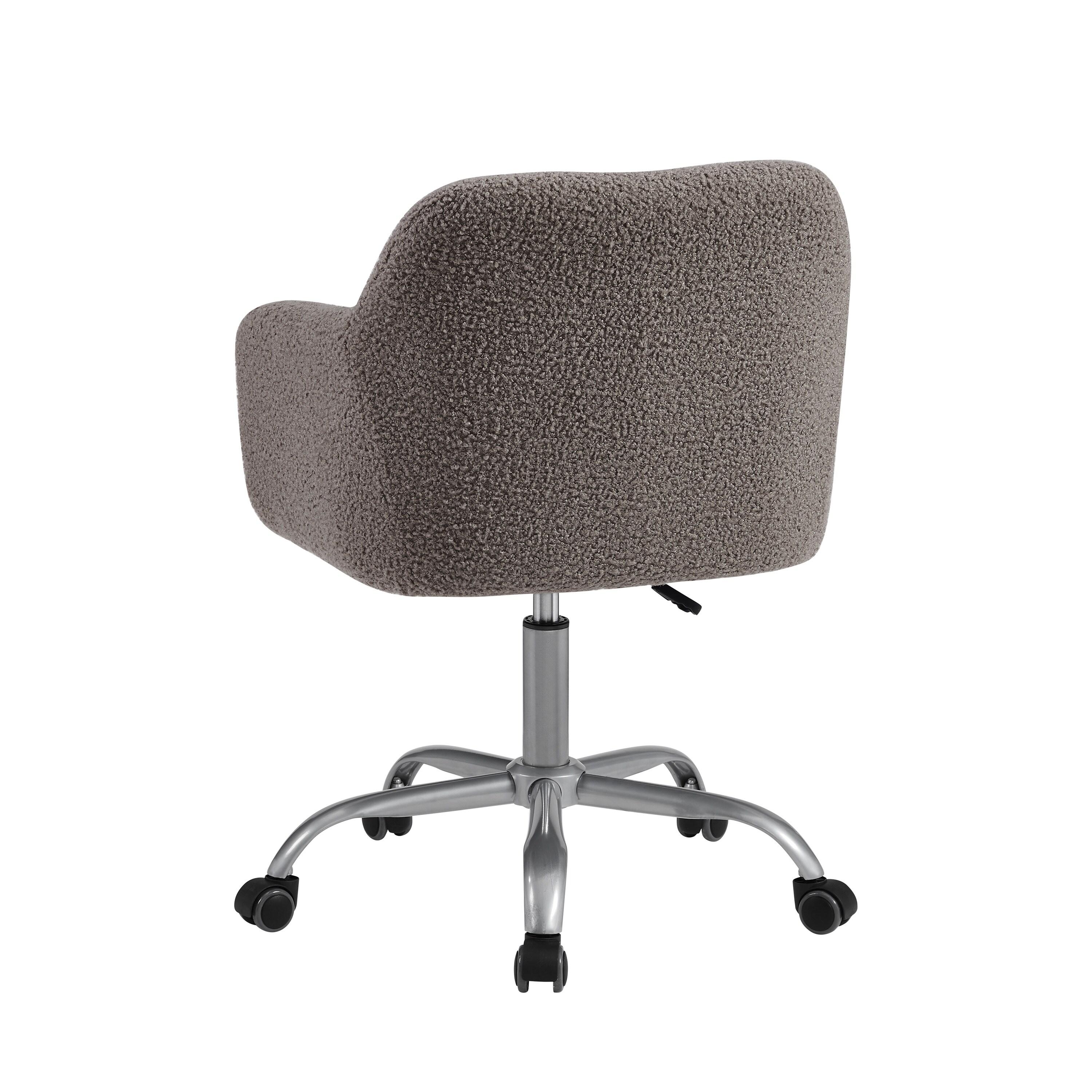 Rylen Modern Swivel Office Desk Chair Gray - Linon: Adjustable, Ergonomic with Chrome-Plated Steel Legs