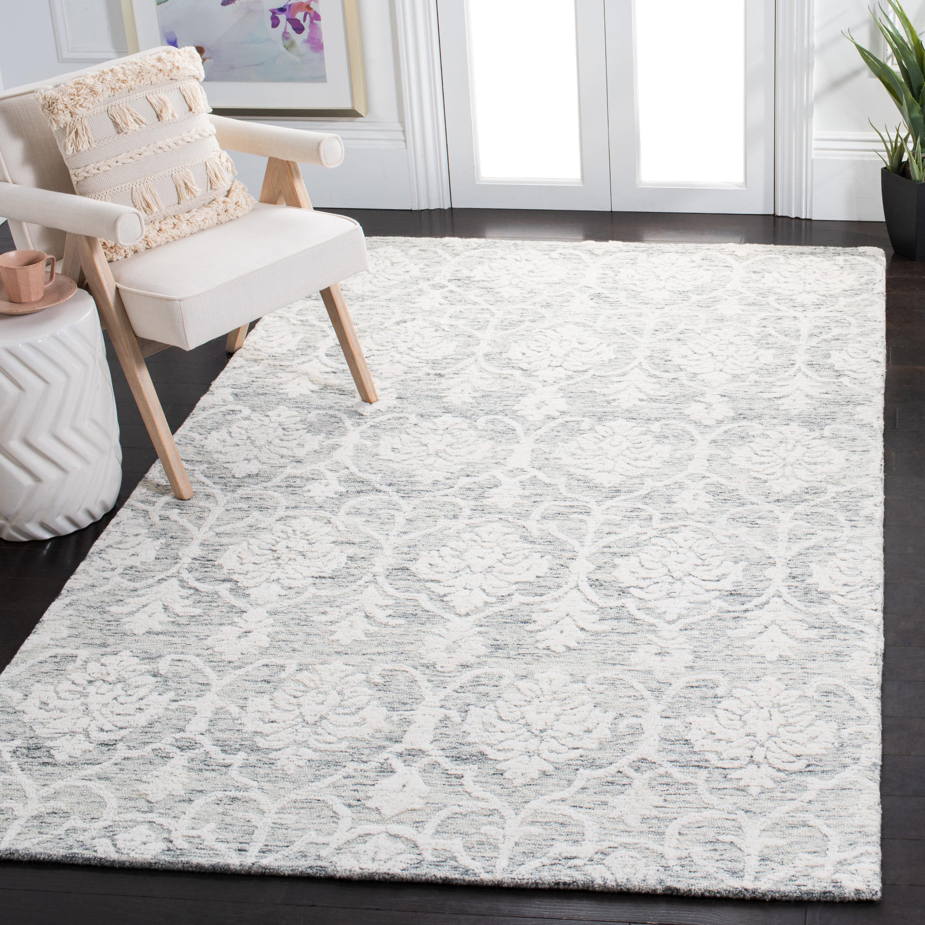 Metro MET996 Hand Tufted Indoor Area Rug - Dark Grey/Ivory - 6'x6' - Safavieh