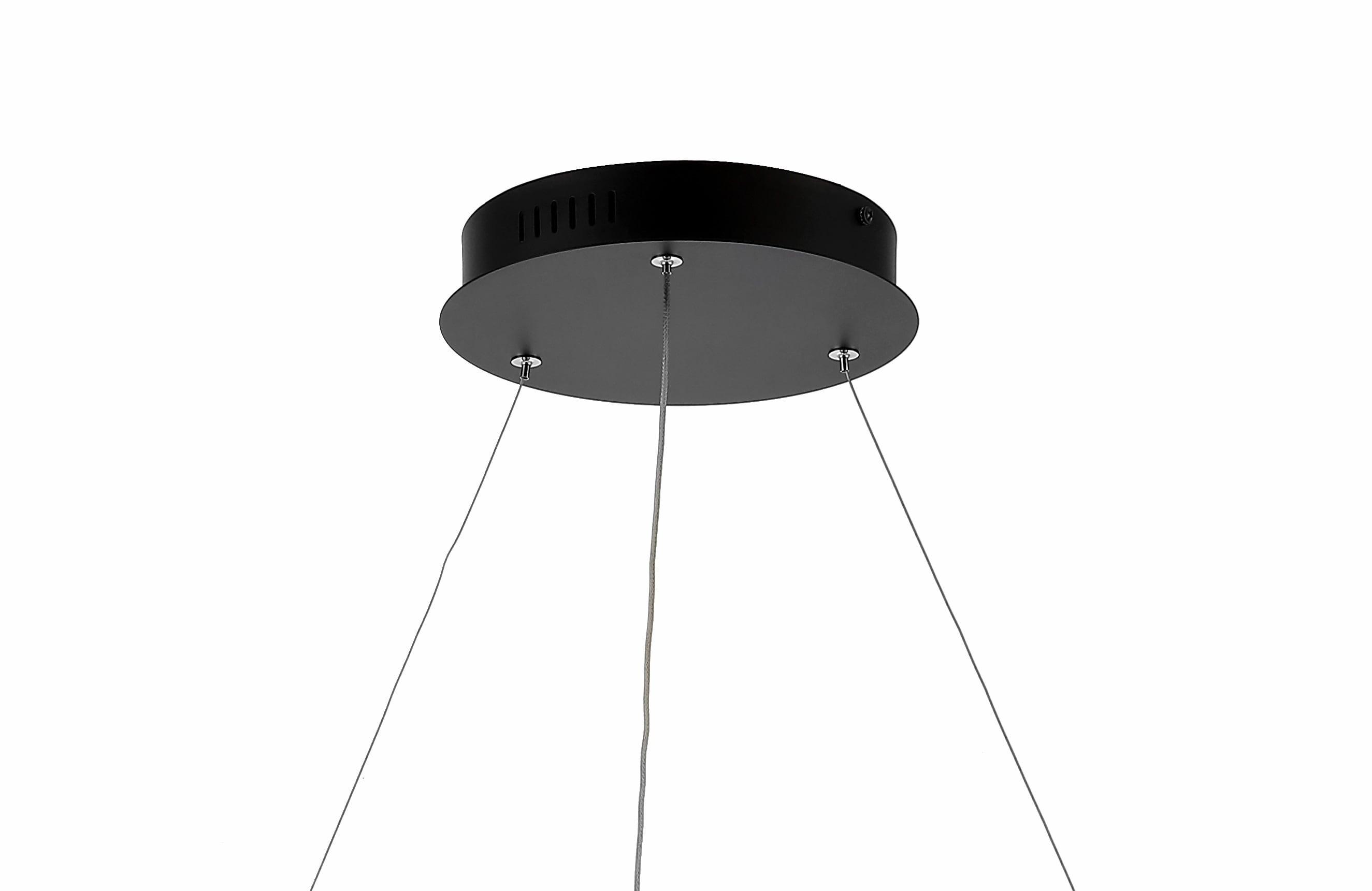 Circulo 35" Metal Round Modern Contemporary LED Integrated Pendant, Black