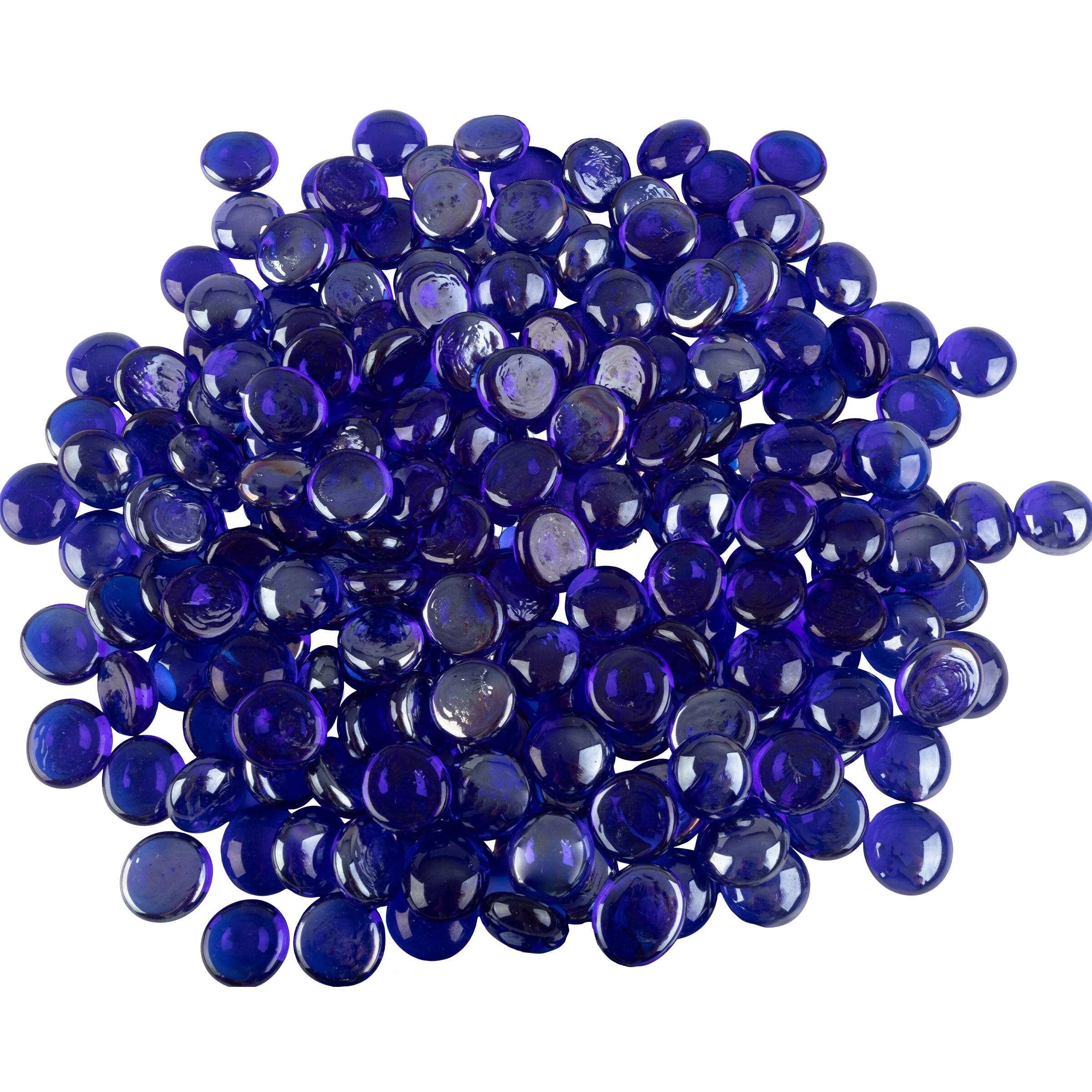 Home-Complete 10.47 lbs .75" Marbles Fire Glass Blue