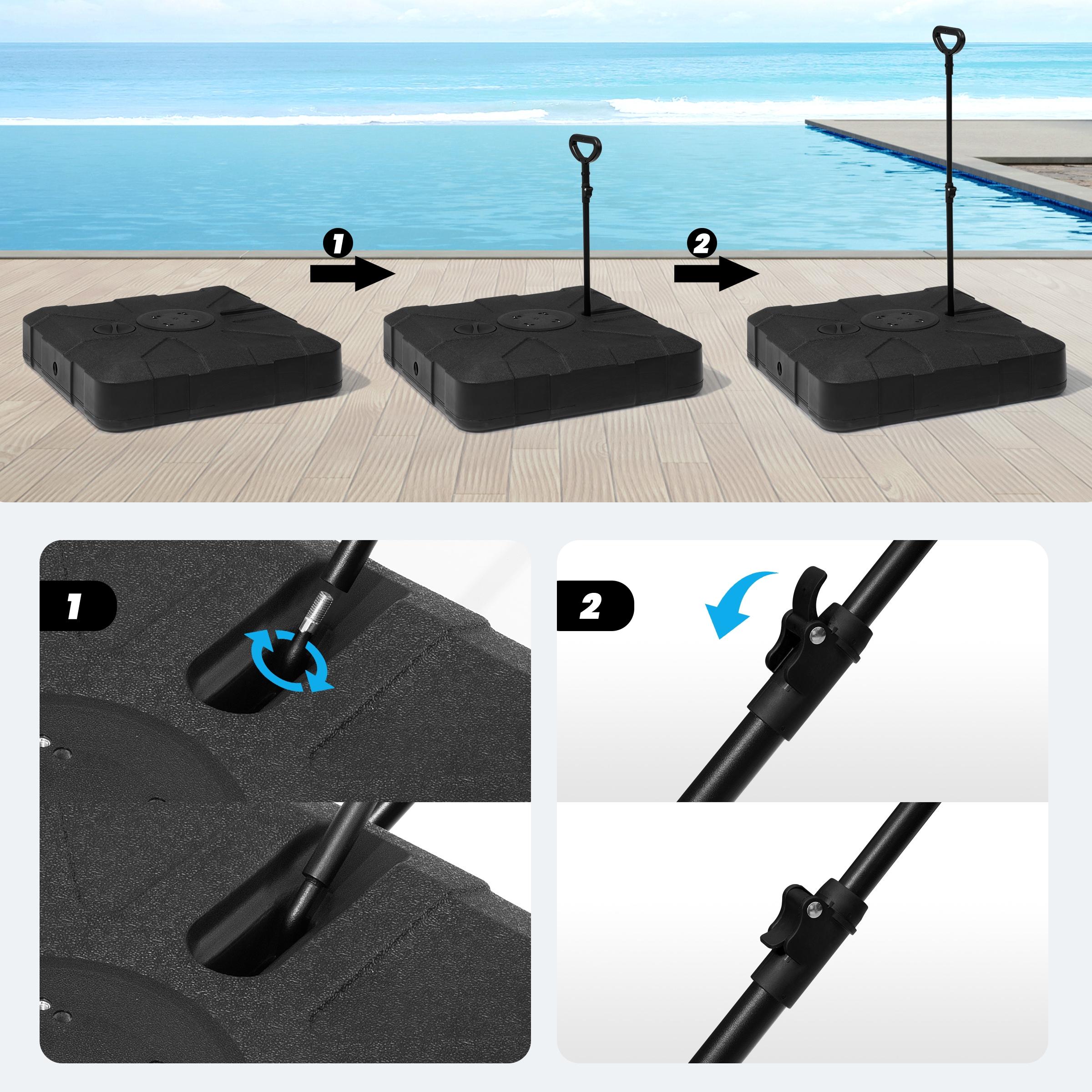 VredHom Plastic Free Standing Umbrella Base with Wheels