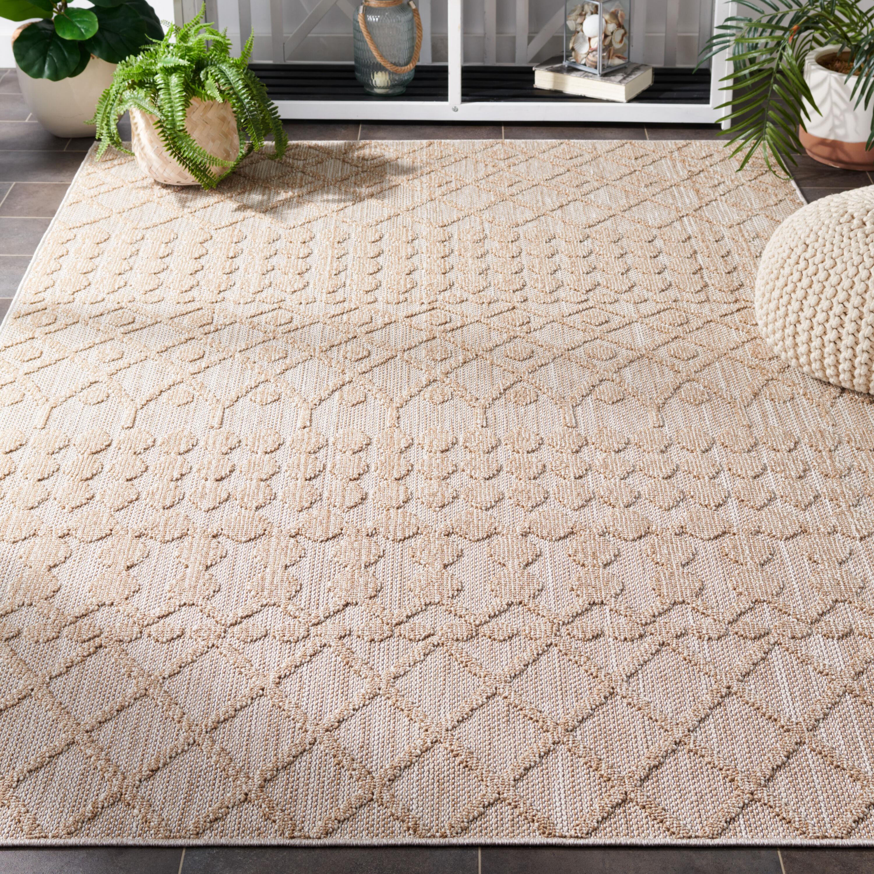 Global GLB206 Power Loomed Indoor/Outdoor Area Rug - Beige/Brown - 9'x12' - Safavieh