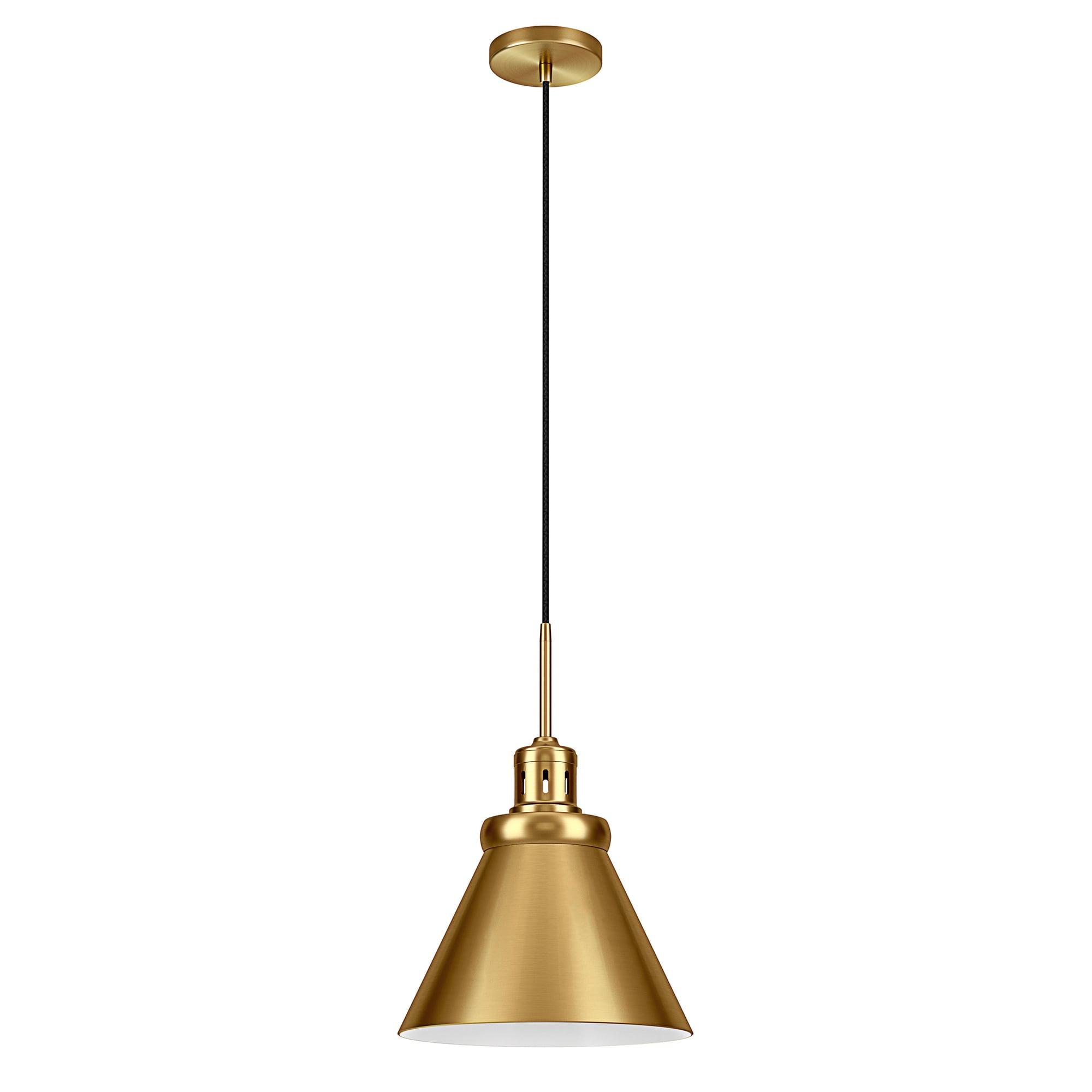 Henn&Hart 17" Brushed Brass Cone Pendant