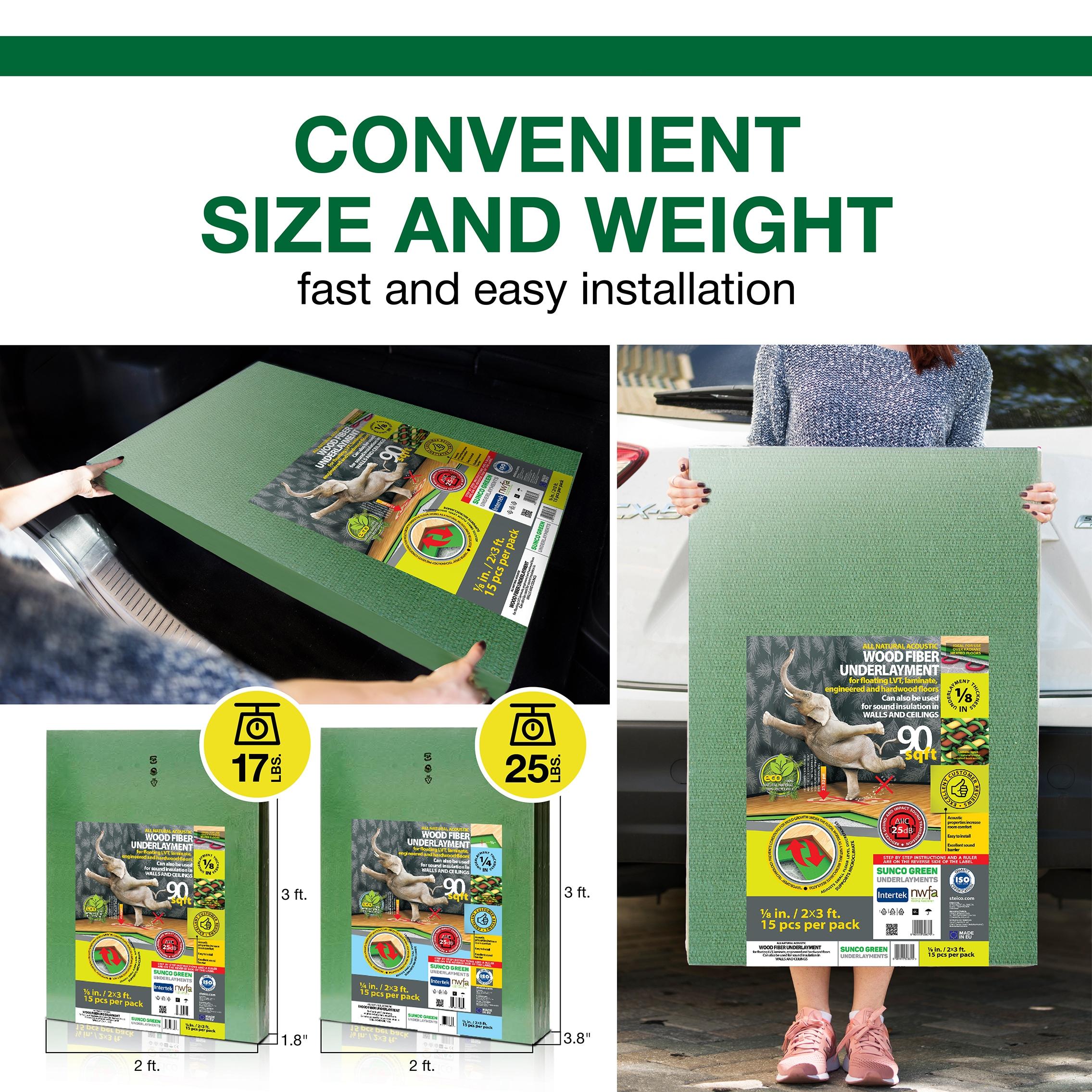 STEICO Wood Fiber Underlayment 6mm, 1/4 inches, 90 Square Feet