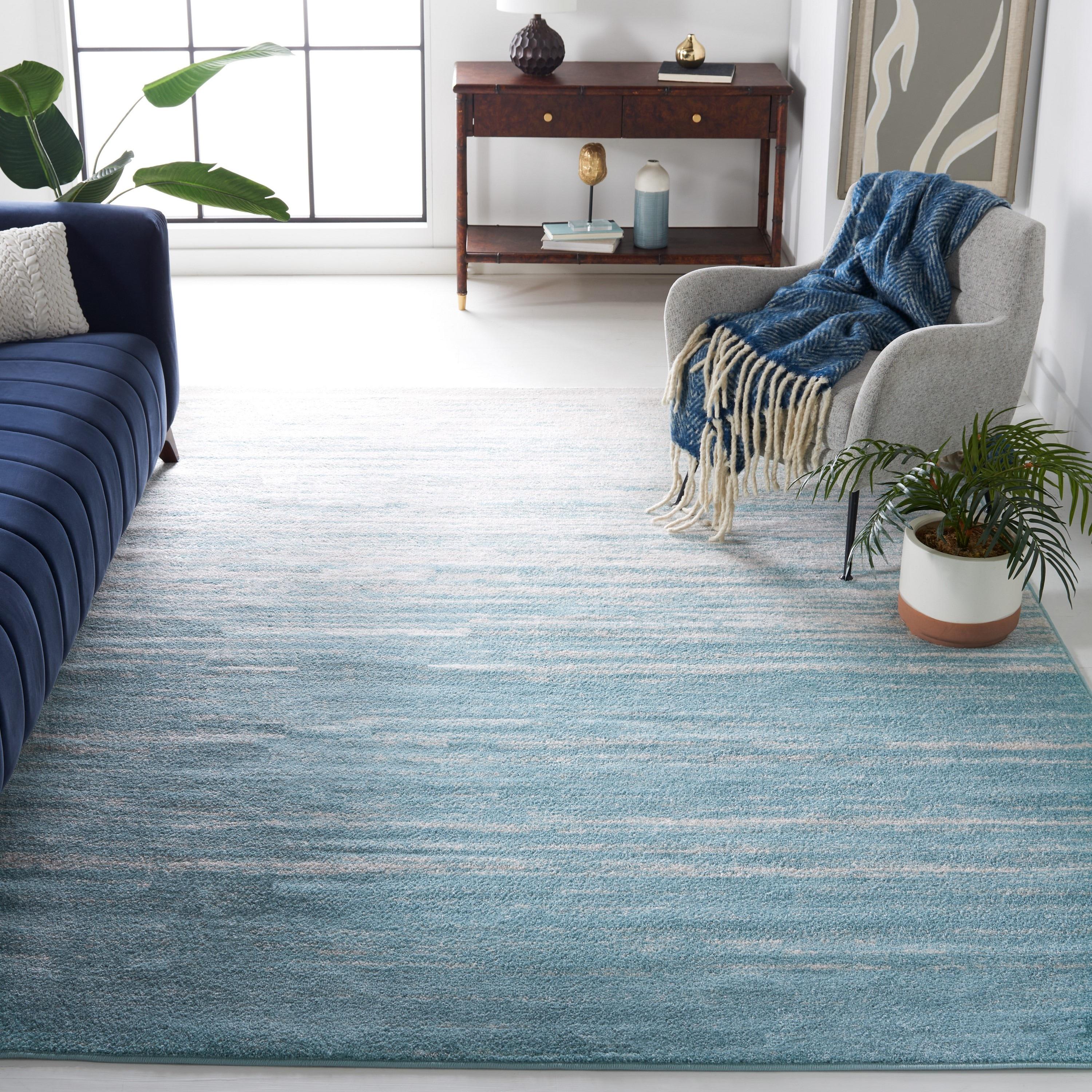 Adirondack ADR113 Machine Made Indoor Area Rug - Aqua/Ivory - 8'x10' - Safavieh