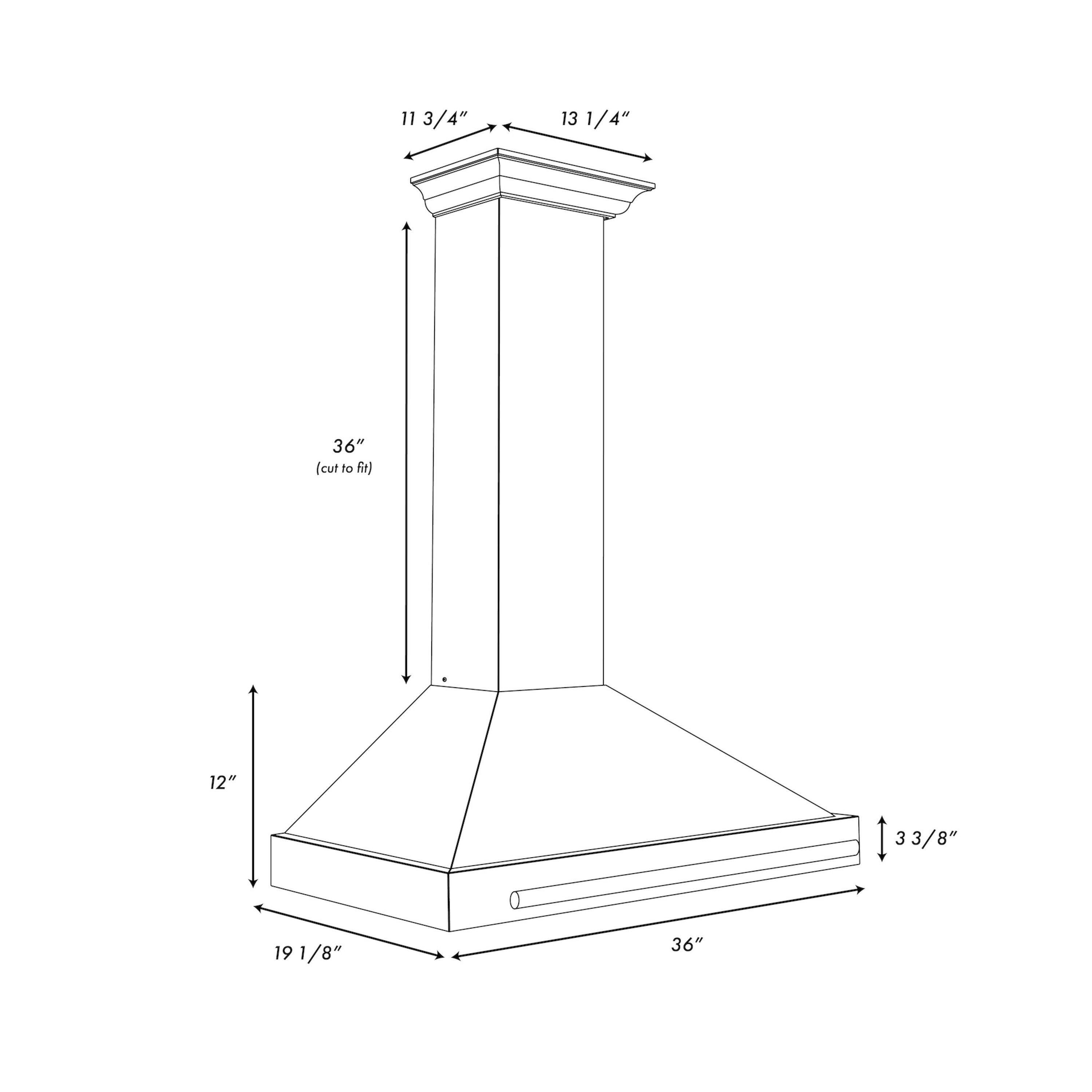 ZLINE 36" Fingerprint Resistant Stainless Steel Range Hood