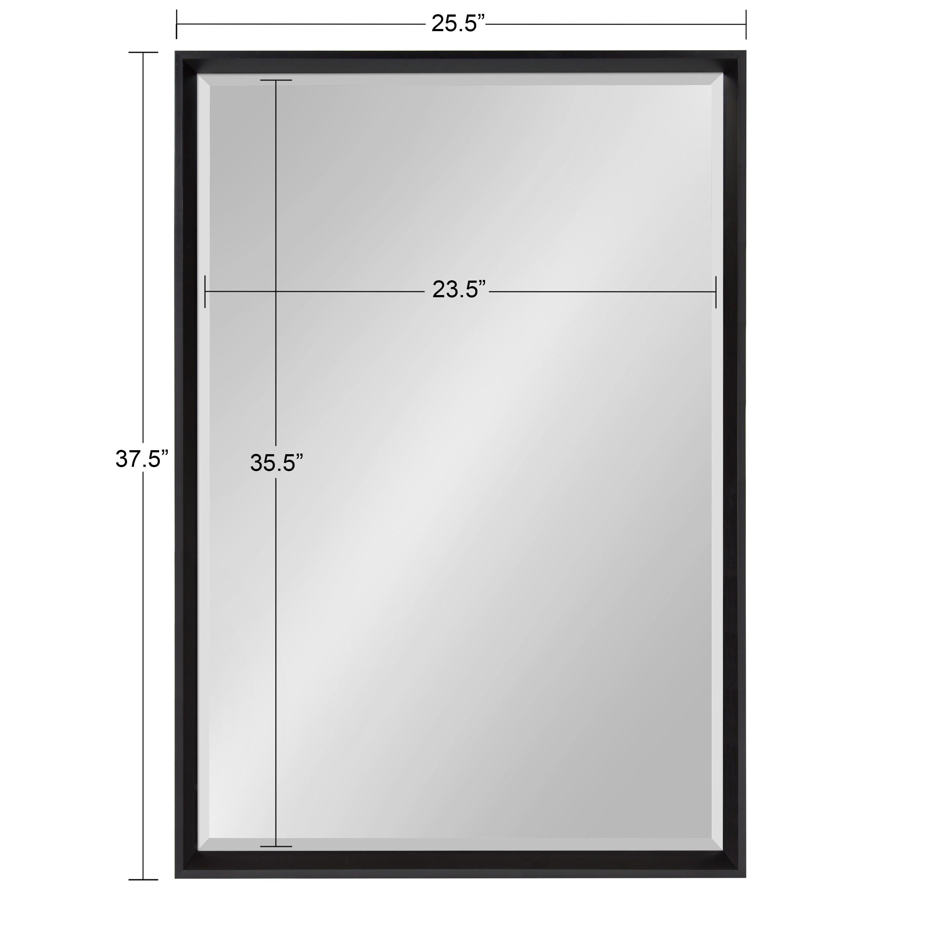 26"x38" Calter Framed Wall Mirror Black - Kate and Laurel: Modern Rectangular, No Assembly Required