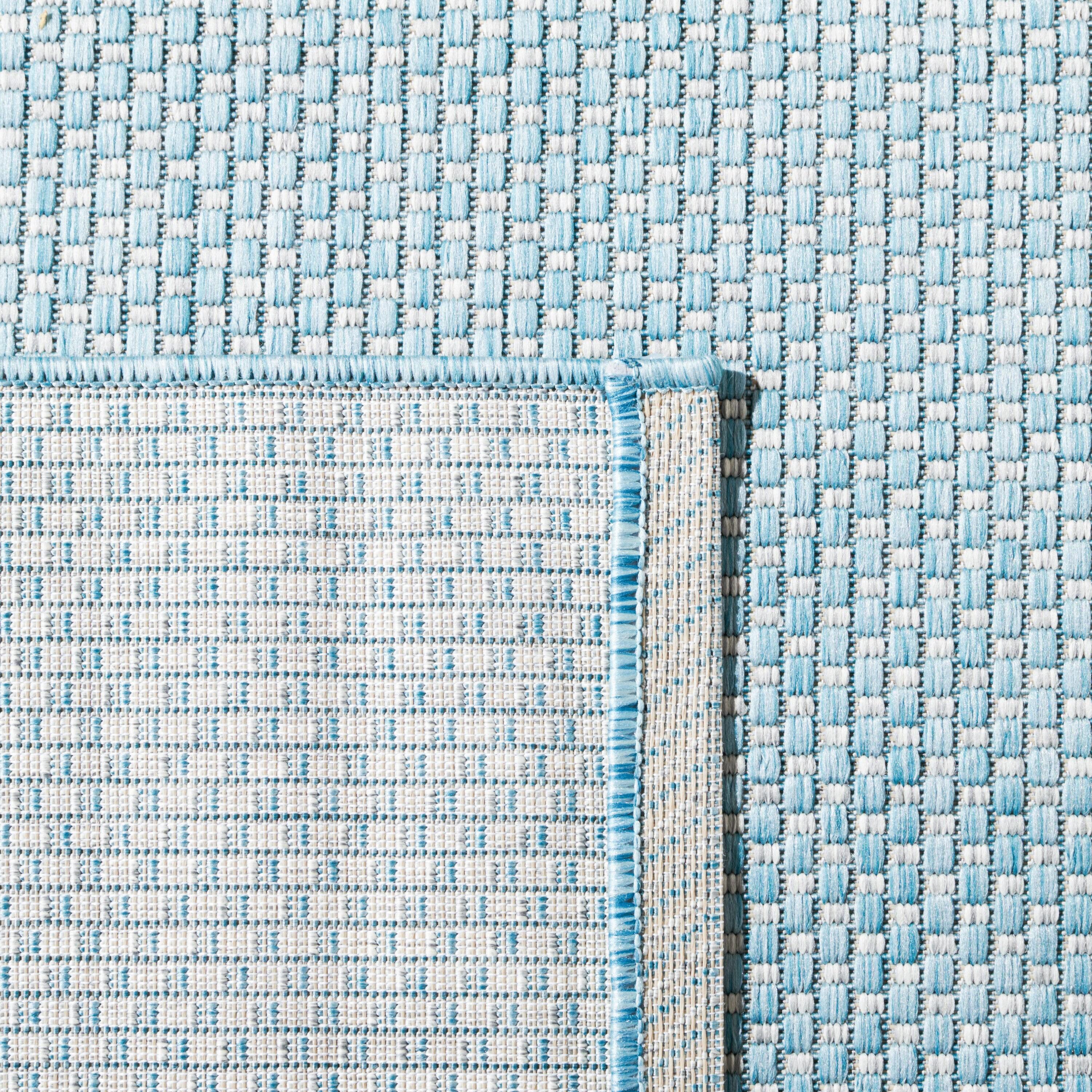 Courtyard CY8521 Power Loomed Indoor/Outdoor Accent Rug - Aqua/Grey - 2'x3'7" - Safavieh.