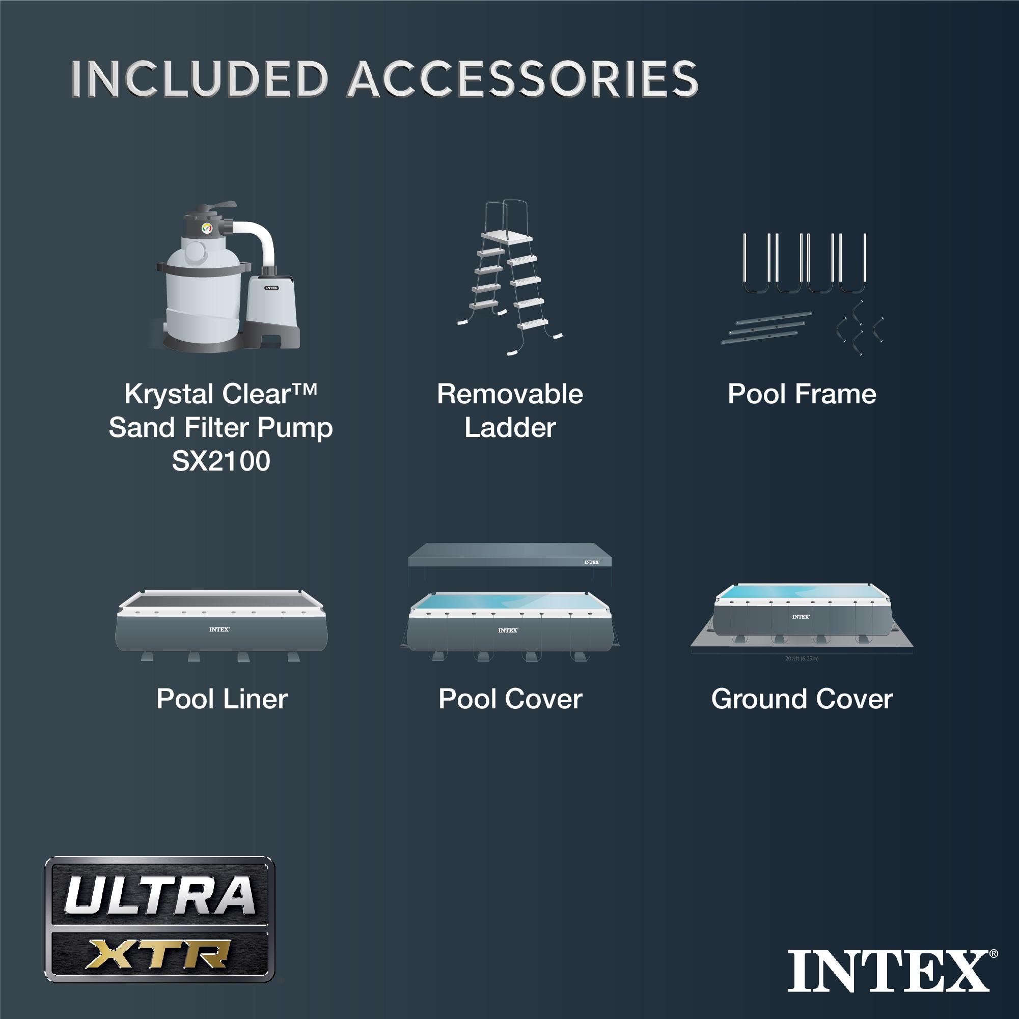 Intex Ultra XTR Frame 24' x 12' x 52" Swimming Pool & Protective Sun Canopy