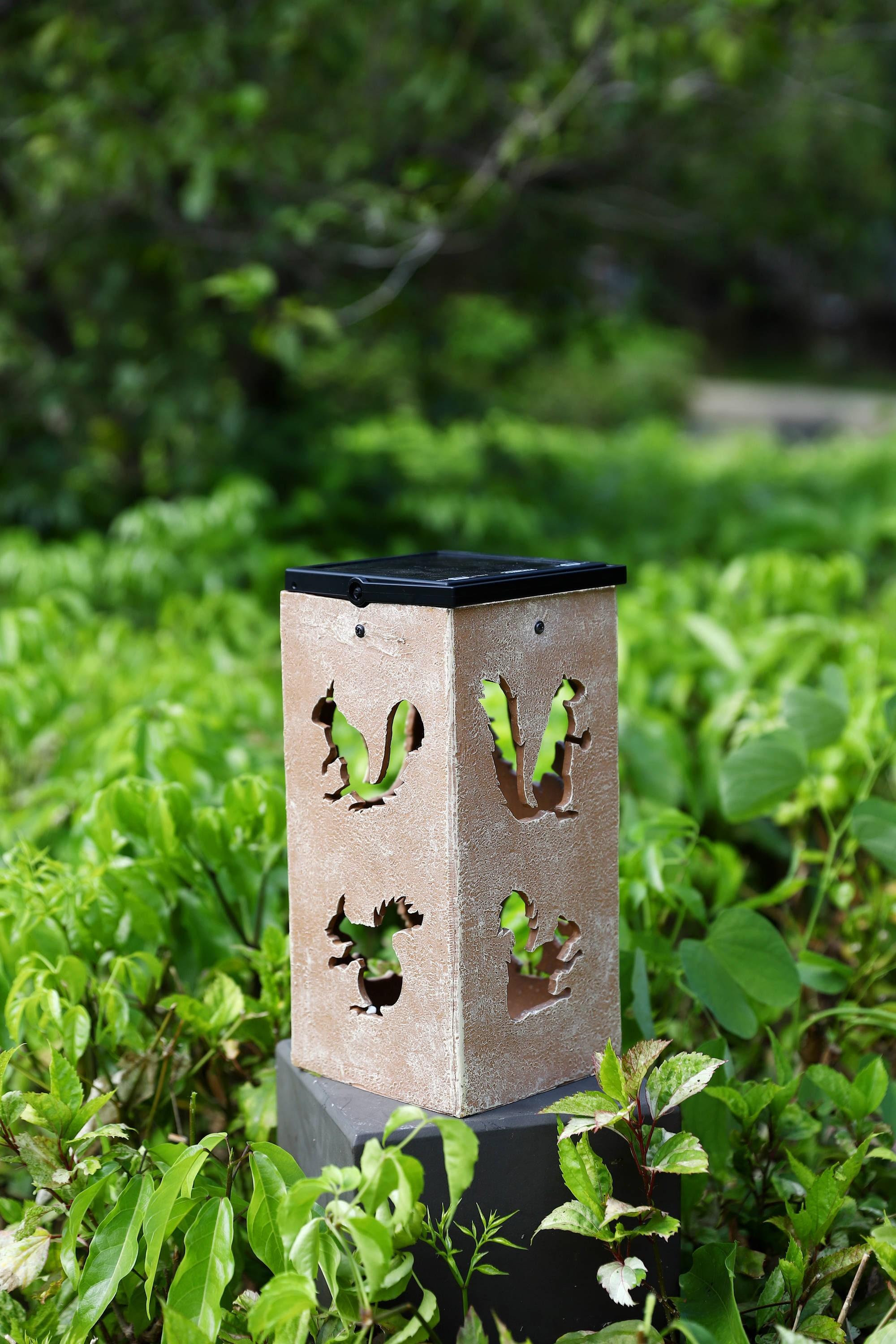 Solar Themed Silhouette Indoor/Outdoor Garden Décor Lantern