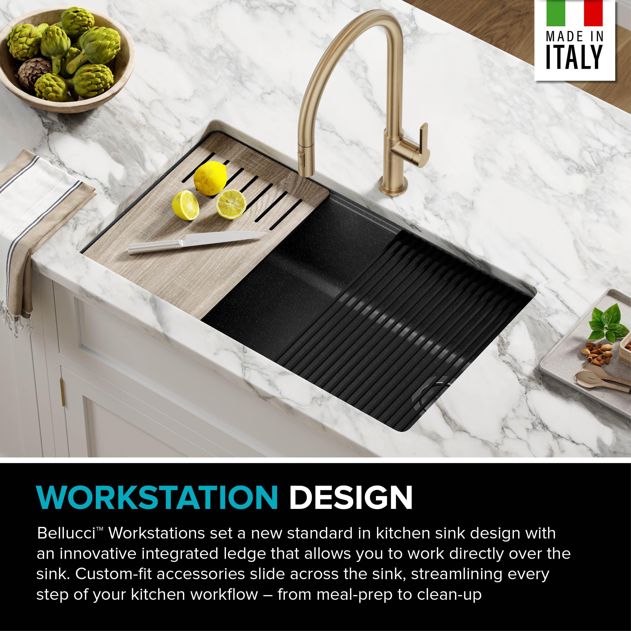 Kraus Bellucci 32 in. Undermount Quartz Composite Single Bowl Kitchen Sink with Accessories