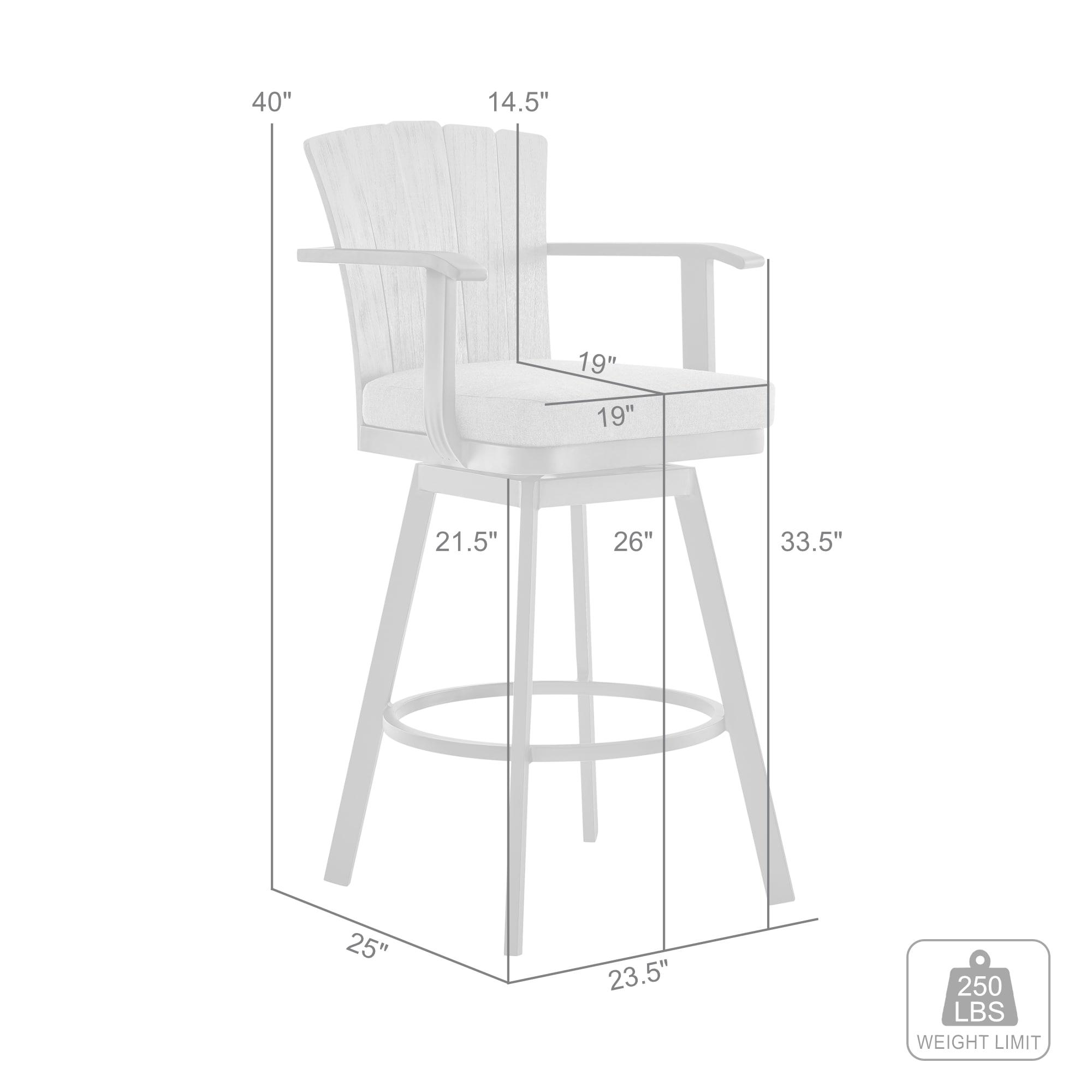 Williston Forge Javin Swivel Outdoor Metal Counter or Bar Height Bar Stool with Cushion