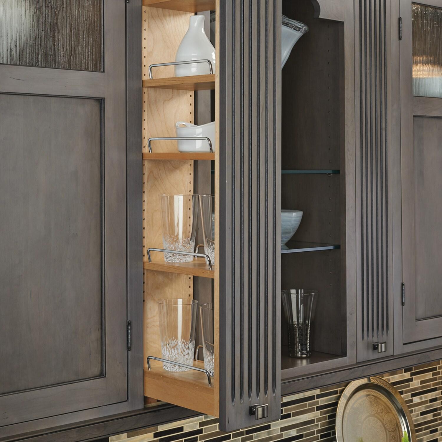 Rev-A-Shelf Pull Out Wall Filler Cabinet Wooden Organizer