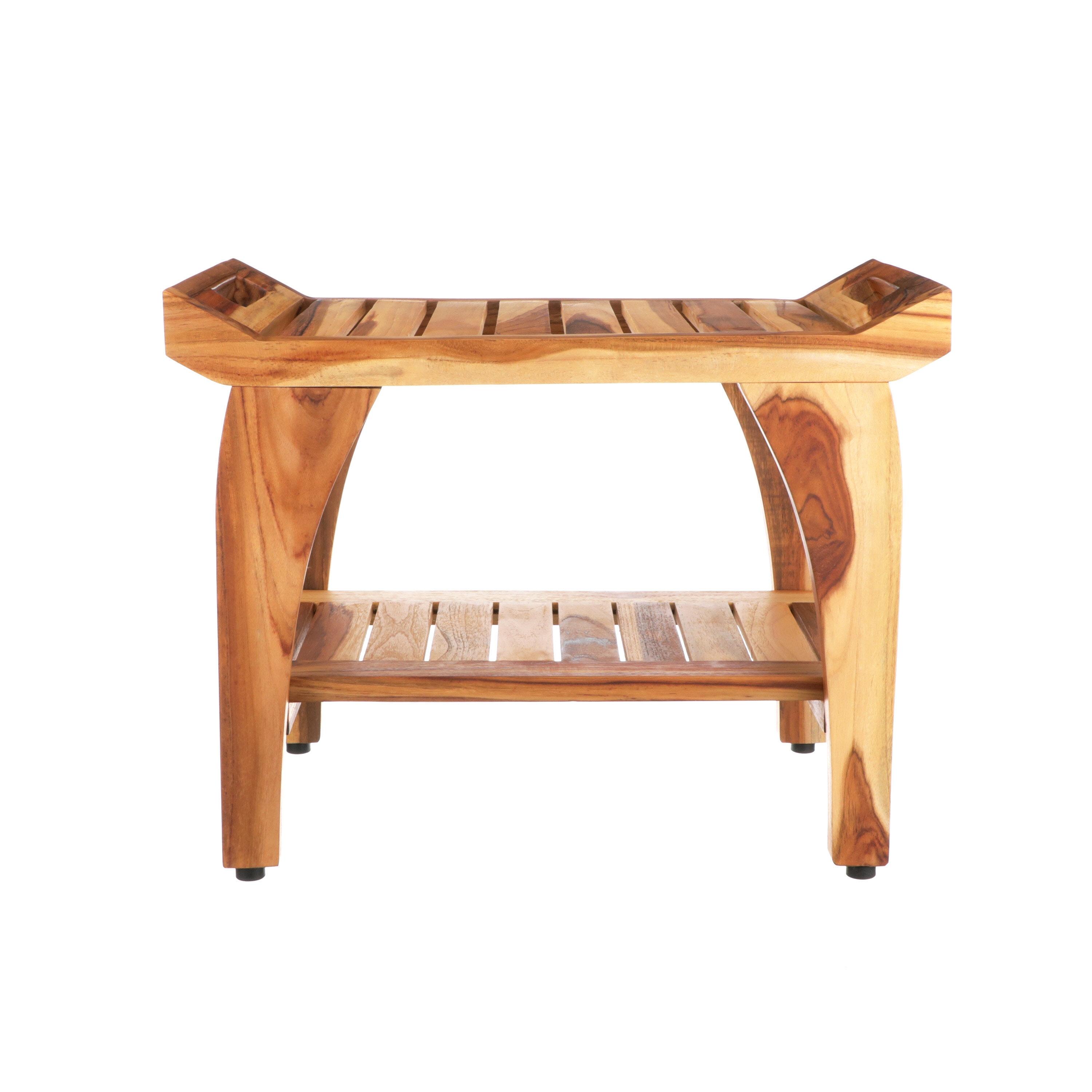 EcoDecors Tranquility by EcoDecors, Teak Shower Bench, Teak Bench Shower, Teak Shower Bench for Inside Shower, Teakwood Shower Bench