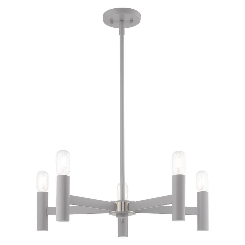 Livex Lighting Copenhagen 5 - Light Chandelier in  Nordic Gray