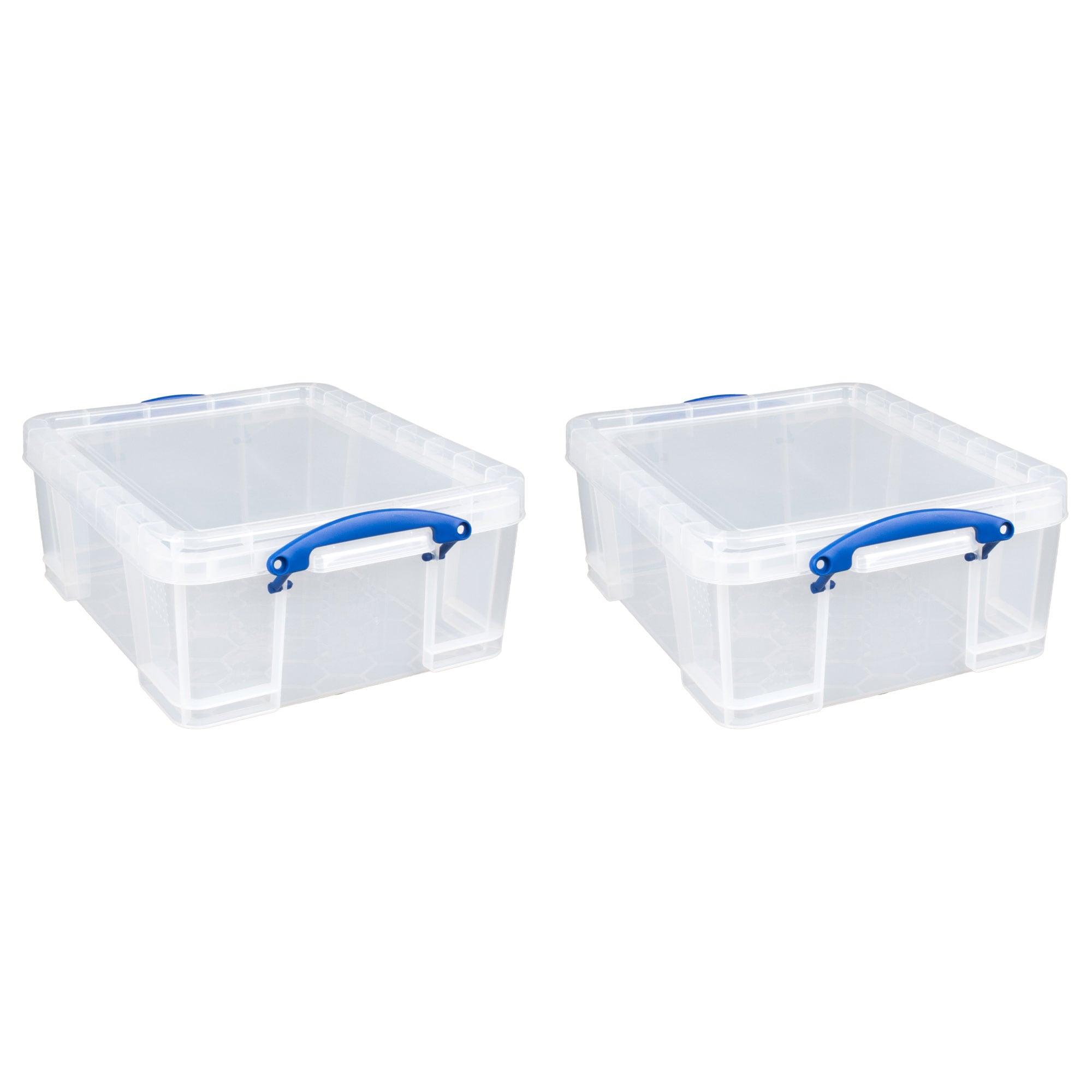 Really Useful Box Plastic Storage Container w/Snap Lid & Clip Lock Handles