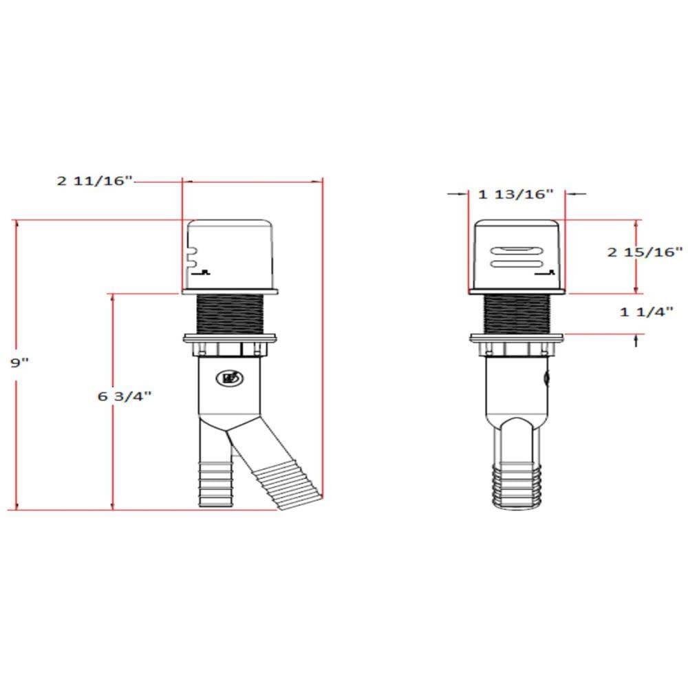 Design House 557702 Dish Washer Air Gap with Cover, Prevent Drain Water Back up, Matte Black