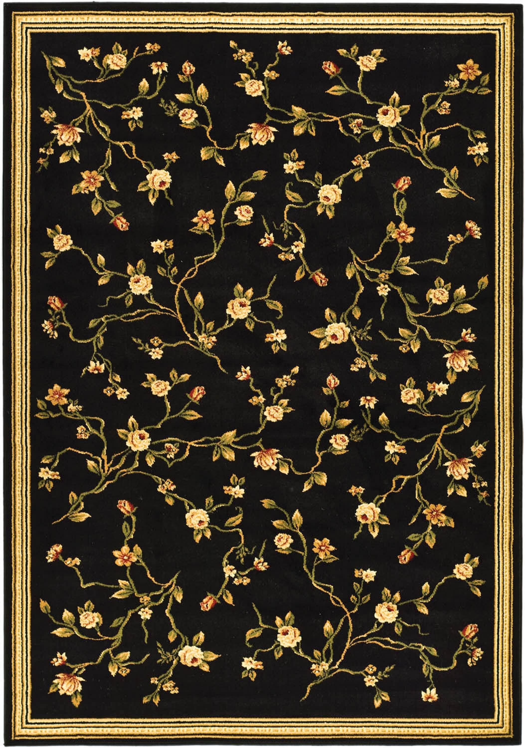 Lyndhurst LNH220 Power Loomed Area Rug - Black - 5'3"x7'6" - Safavieh.