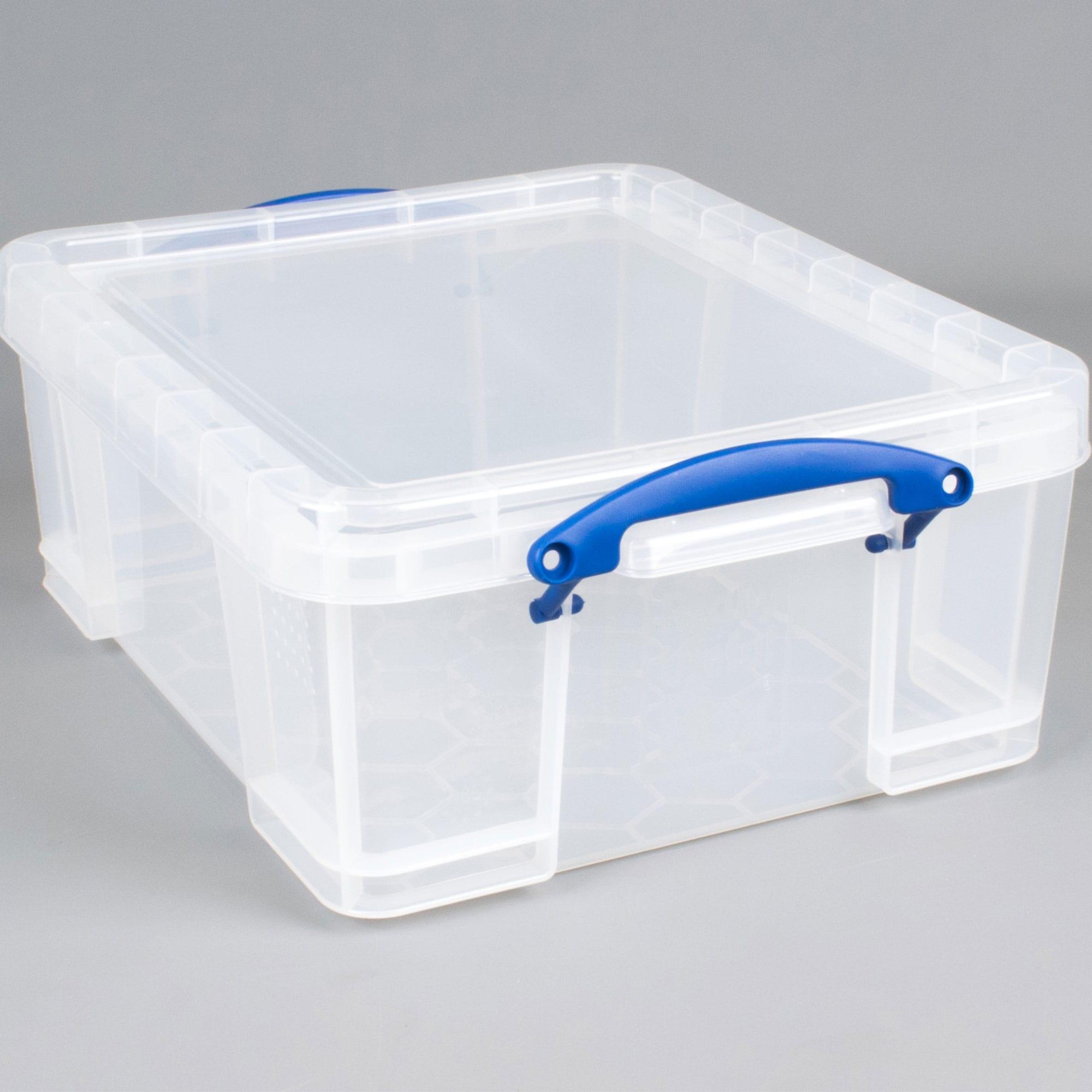 Really Useful Box Plastic Storage Container w/Snap Lid & Clip Lock Handles