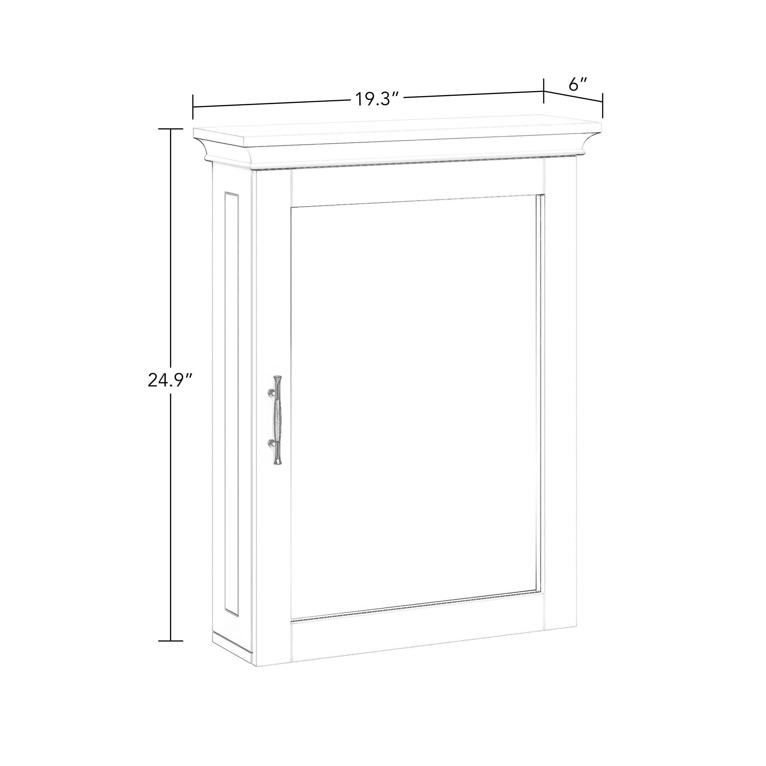 RiverRidge Somerset Bathroom and Laundry Mirrored Wall Mount Storage Medicine Cabinet with Adjustable Shelf - White