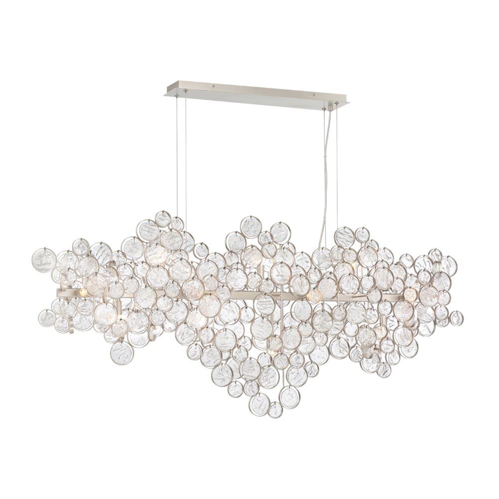 Eurofase Lighting-34032-015-Trento Oval Chandelier 15 Light  Champagne Finish with Clear Glass