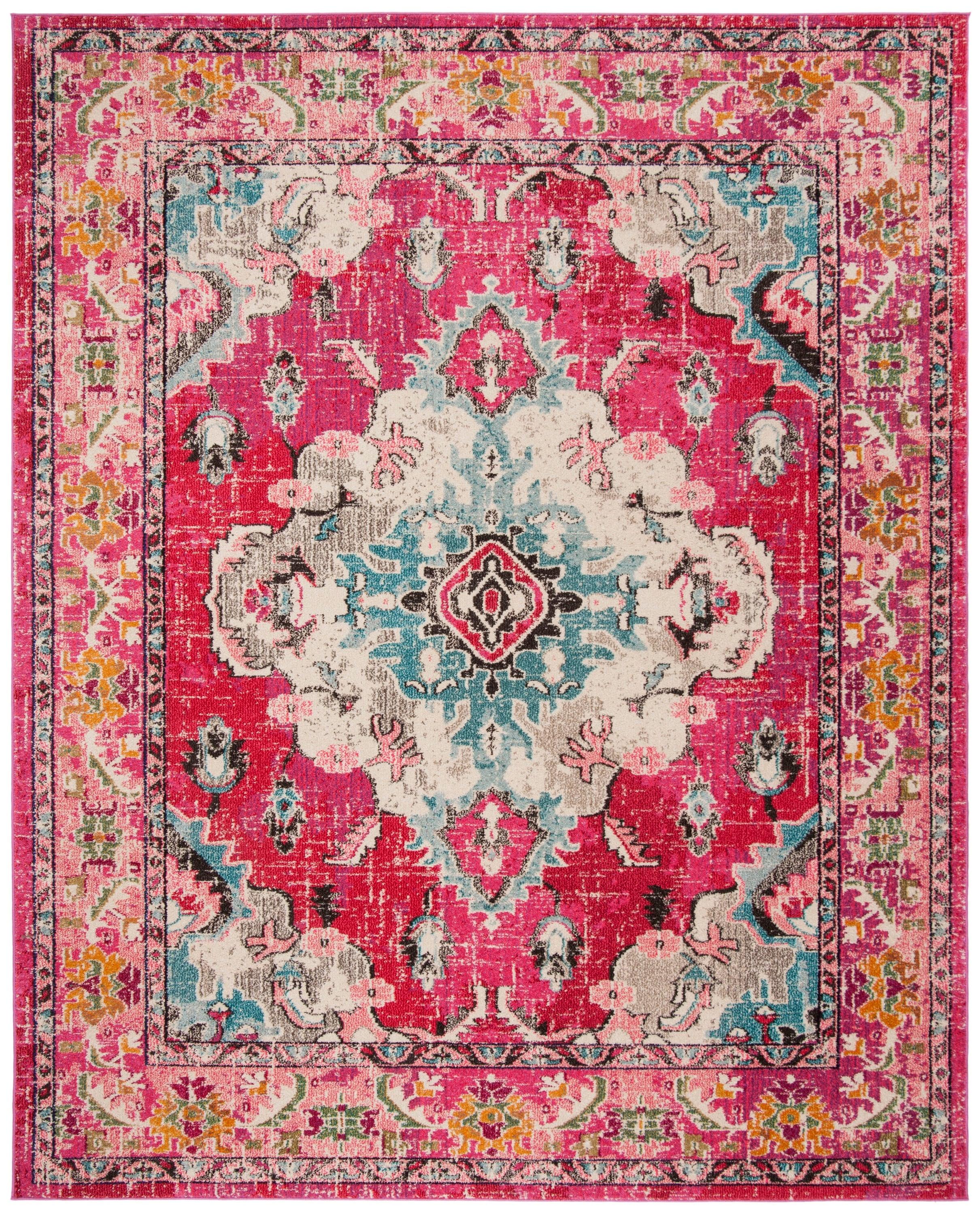 SAFAVIEH Monaco Toria Traditional Area Rug, Pink/Multi, 8' x 11'