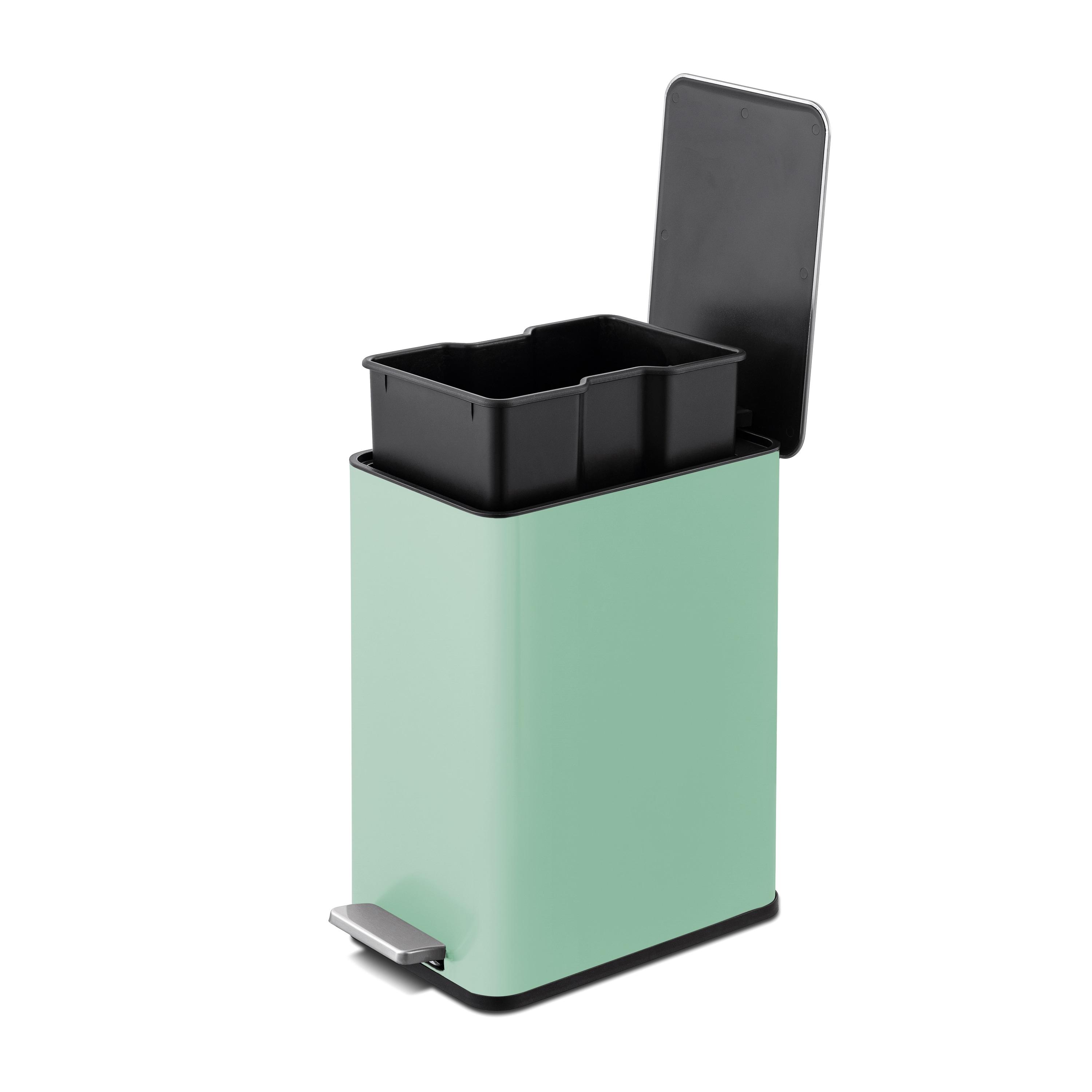 Wayfair Basics® 2.6 Gallon Stainless Steel Rectangular Step On Bathroom Trash Can