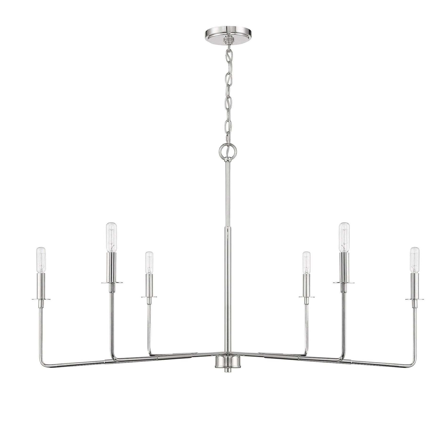 Salerno Polished Nickel 6-Light Rustic Charm Chandelier