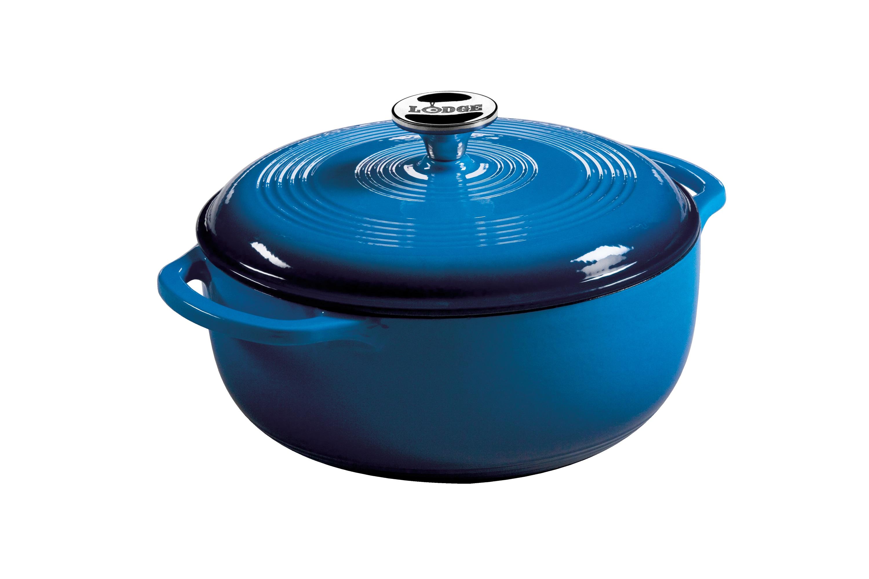 Lodge Cast Iron 4.5 Quart Enameled Dutch Oven, Blue