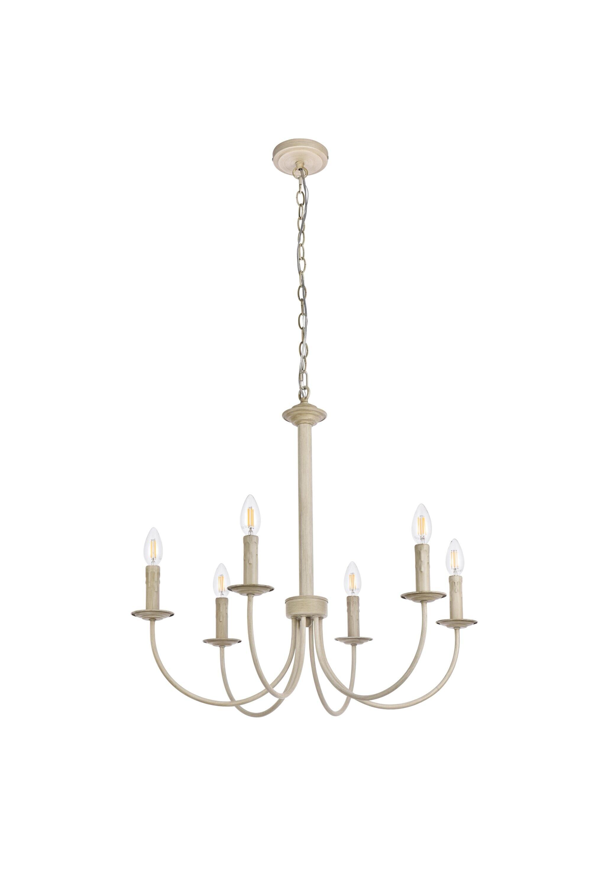 Brielle 6 lights pendant in weathered dove
