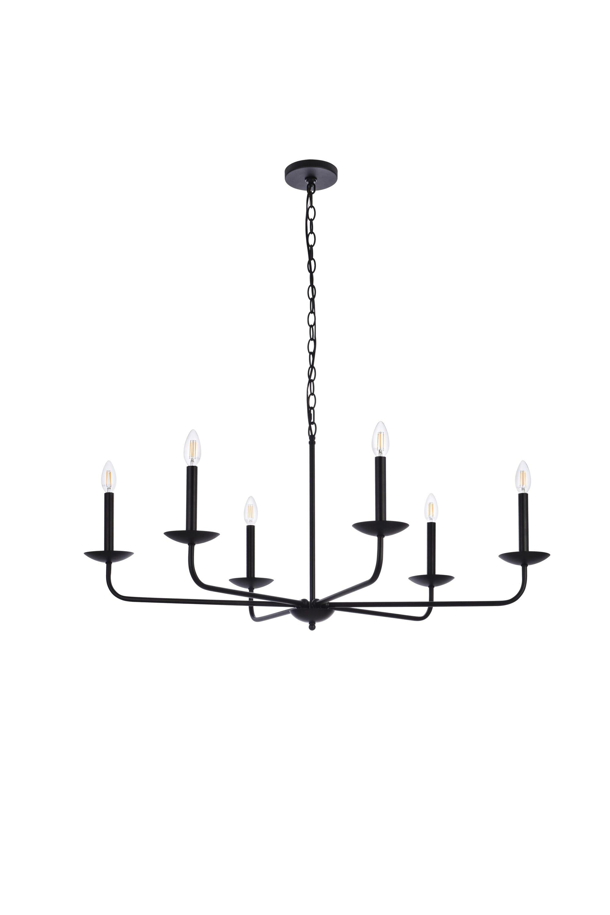Elegant Lighting Cohen 36 inch pendant in black