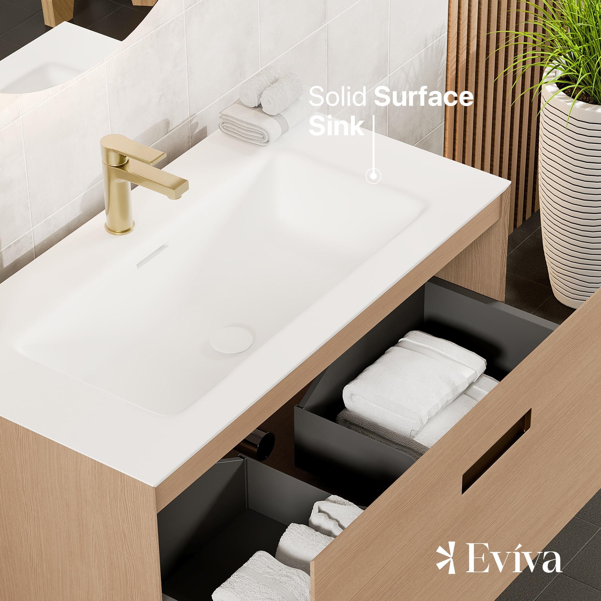 Eviva Lina 35'' Single Bathroom Vanity with Solid Surface Top