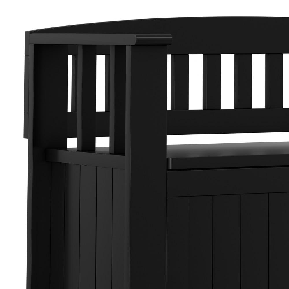 Simpli Home Acadian Solid Wood Entryway Storage Bench with Lift-Top Lid and Dual Compartments
