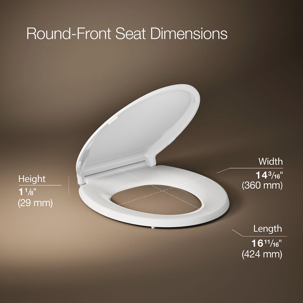 Kohler Cachet Round-Front Toilet Seat with Quiet-Close Lid and Seat and Grip-Tight Bumpers K-4639-RL-0