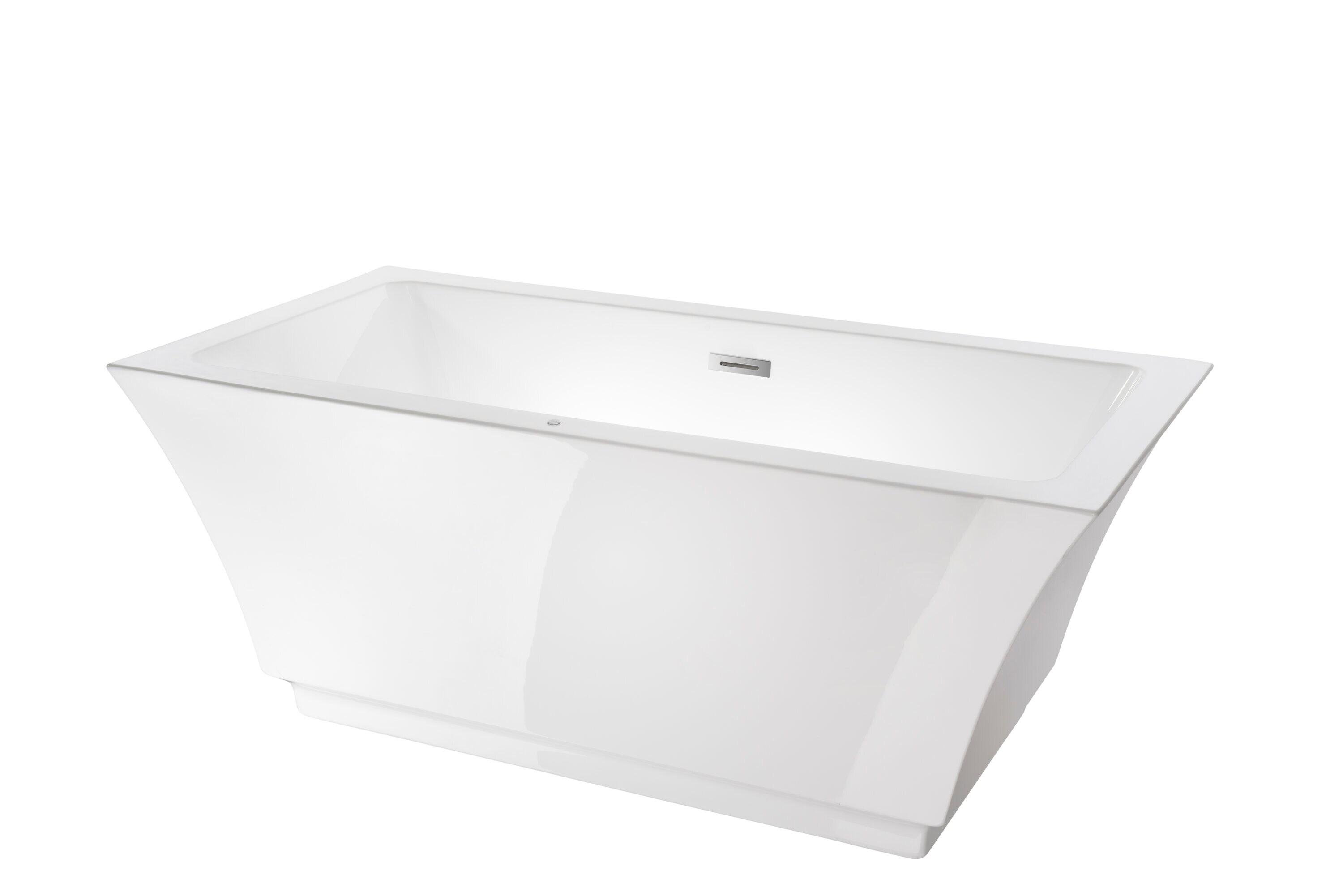 Orion 59'' x 30'' Freestanding Soaking Acrylic Bathtub