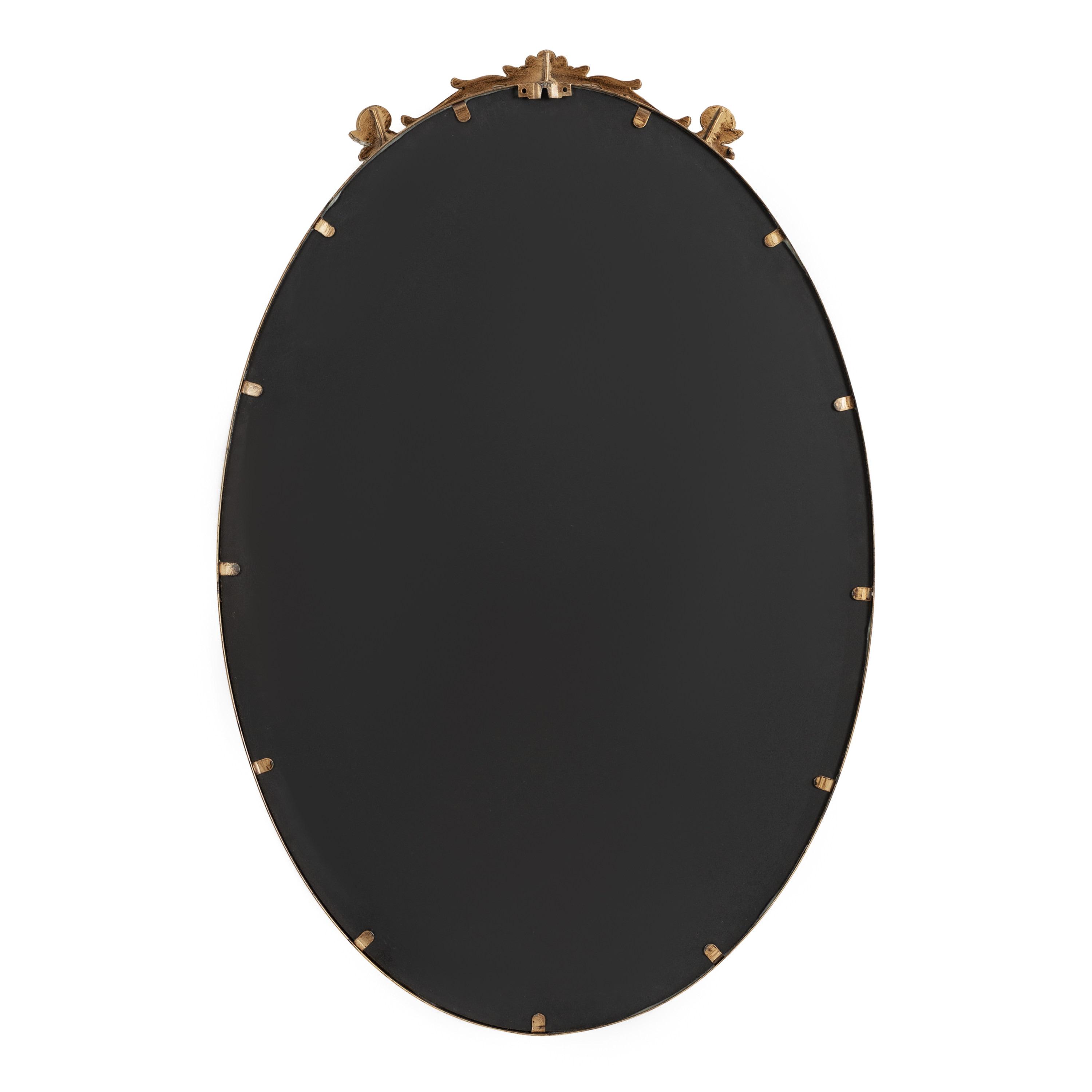 Kate & Laurel All Things Decor 24"x36" Arendahl Traditional Vertical Oval Wall Mirror Antique Gold: Ornate, No Assembly Required