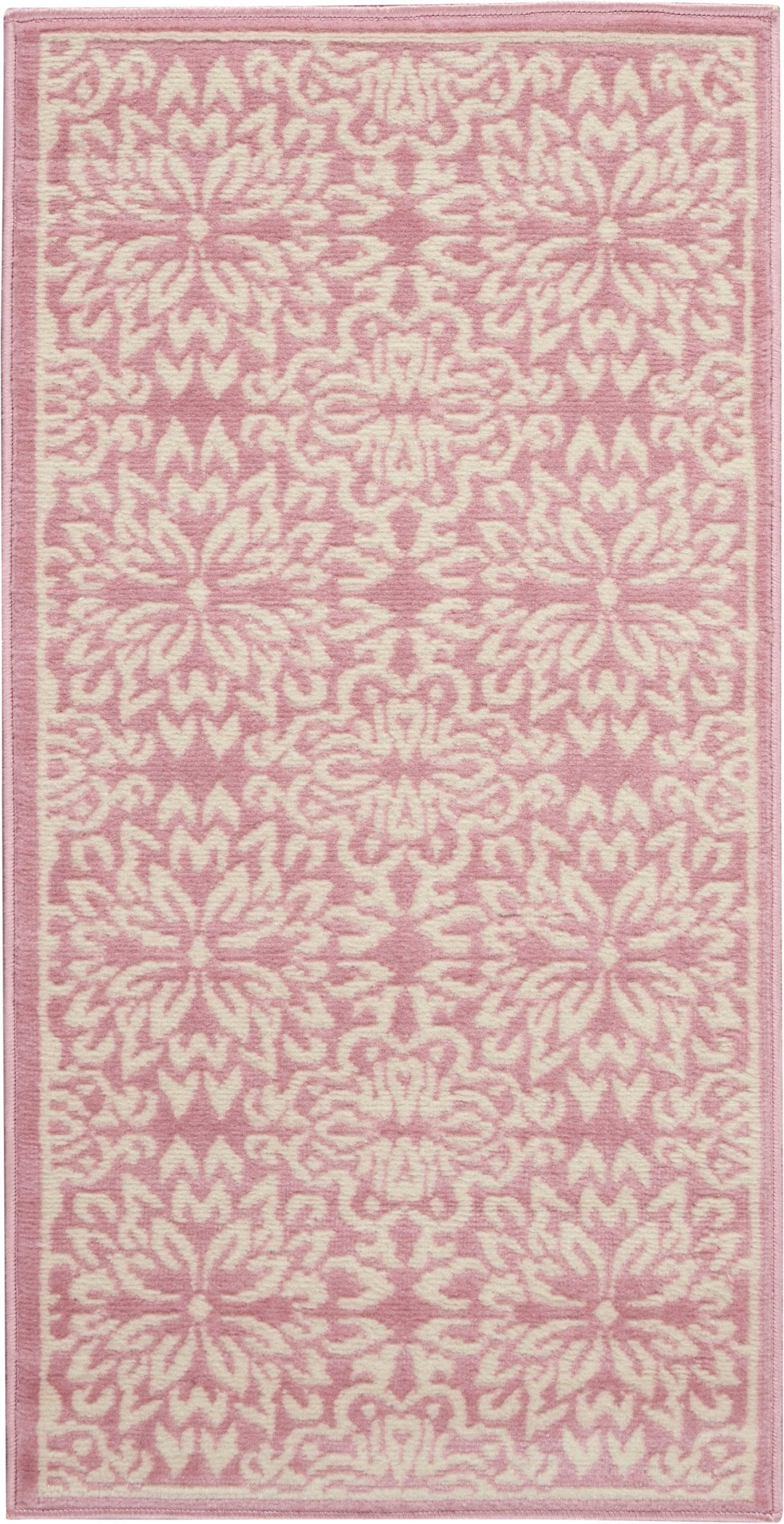 Nourison Jubilant 2' x 4' Ivory/Pink Area Rug Beach Transitional Floral by Nourison