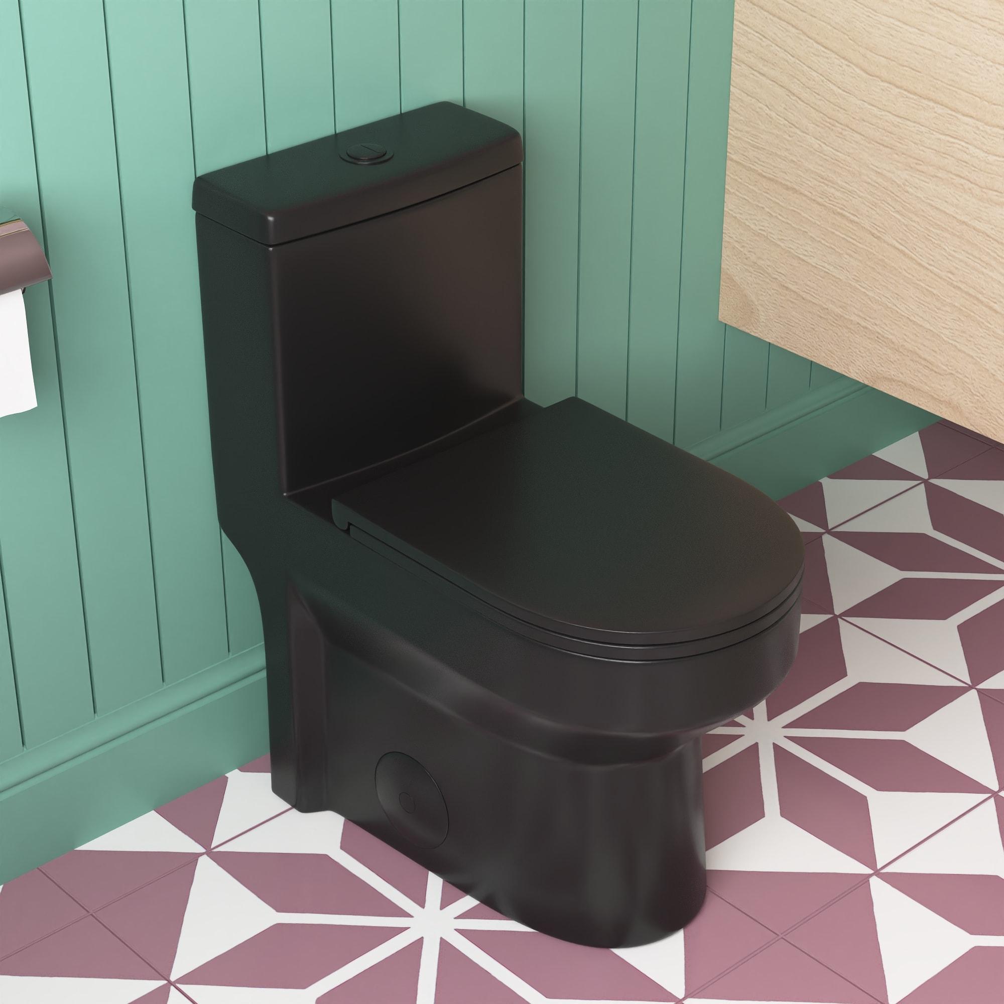 DeerValley Liberty Compact Toilets One-Piece Toilet With High-Efficiency Flush Round Toilet for Space-Saving Floor Mounted (Seat Included)