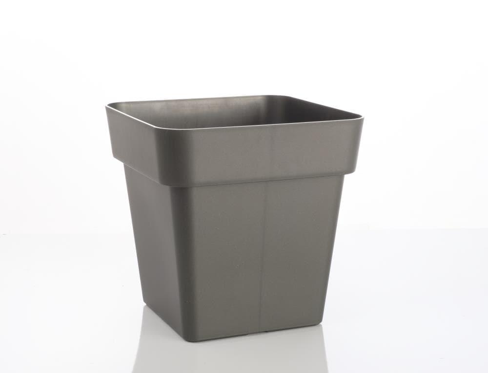 Anthracite Gray Square Resin Garden Planter 16"