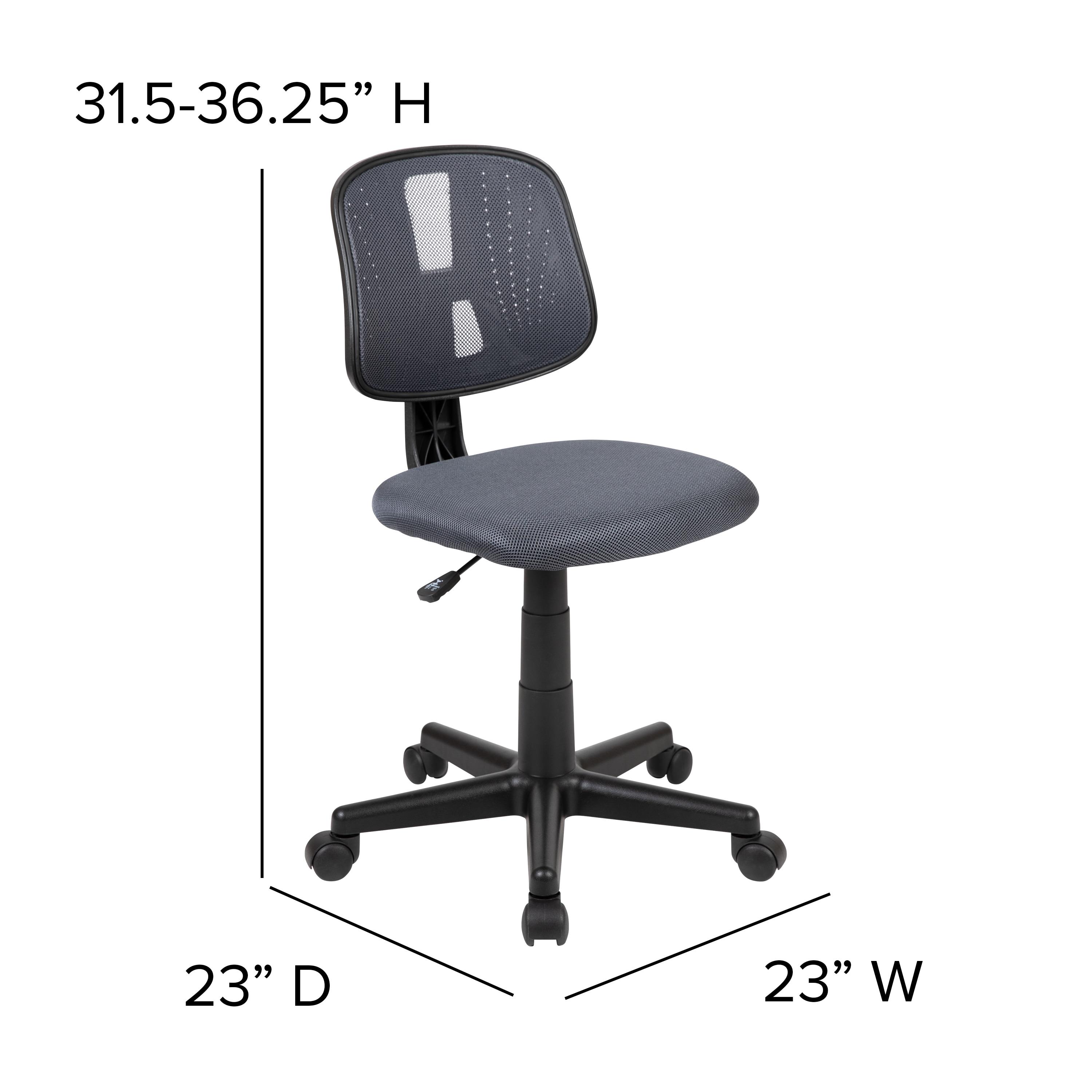 Flash Furniture Flash Fundamentals Mid-Back Gray Mesh Swivel Task Office Chair with Pivot Back