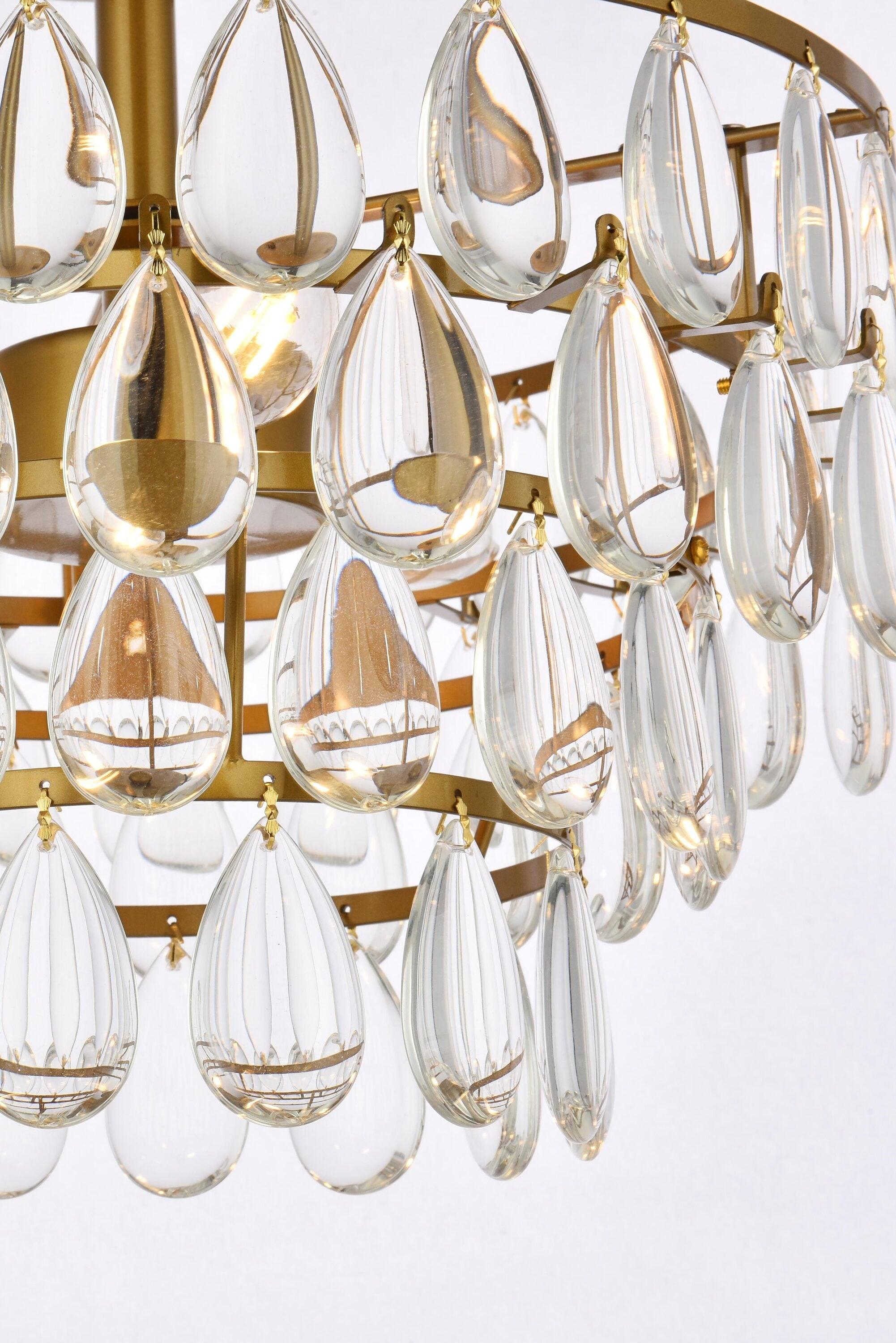 Elegant Lighting Mila 14 inch flush mount in brass