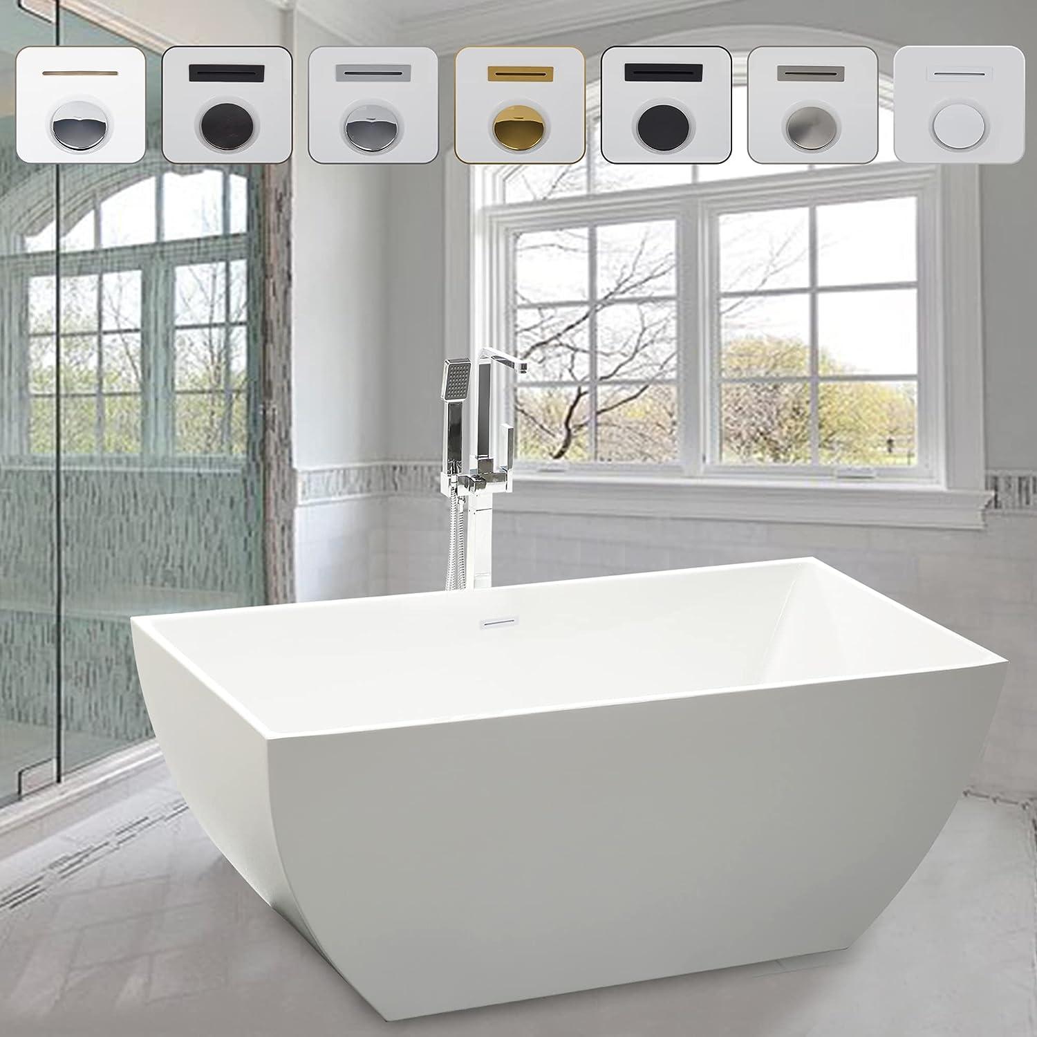 66.9" x 33" Freestanding Soaking Bathtub