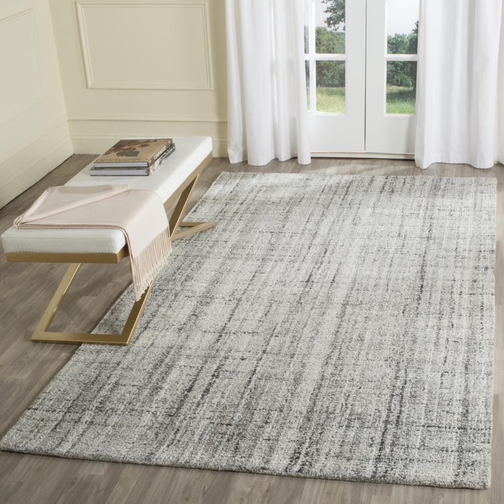 Abstract ABT141 Handmade Indoor Area Rug - Grey/Black - 4'x6' - Safavieh