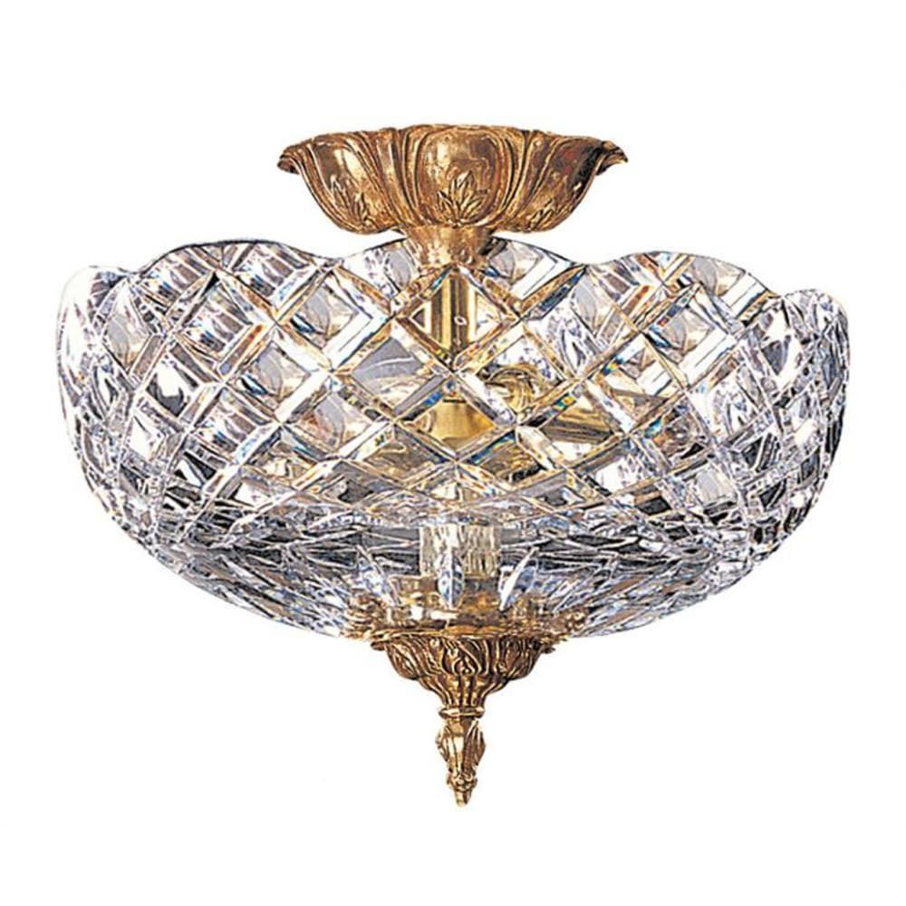 Olde Brass Crystal Elegance 2-Light Ceiling Bowl