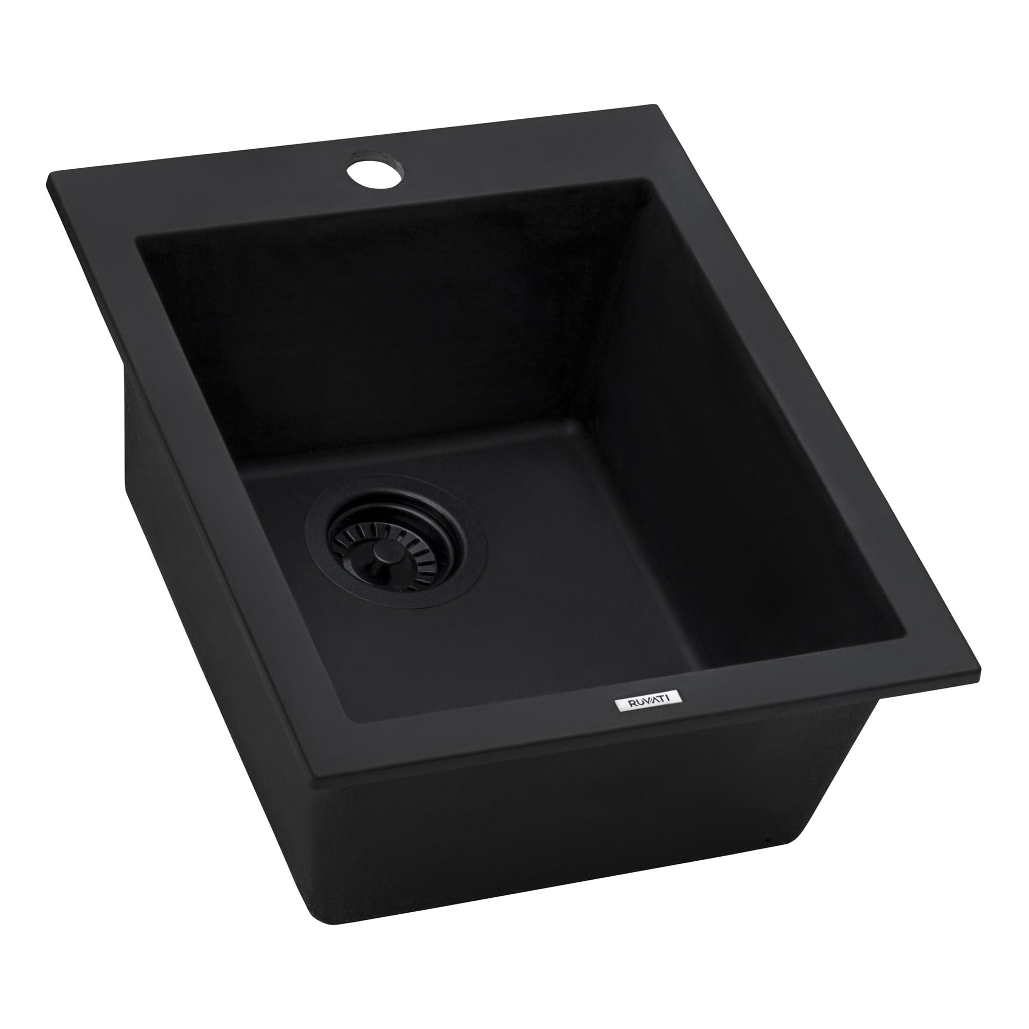 Ruvati 16 x 20 inch epiGranite Drop-in Topmount Granite Composite Kitchen Sink