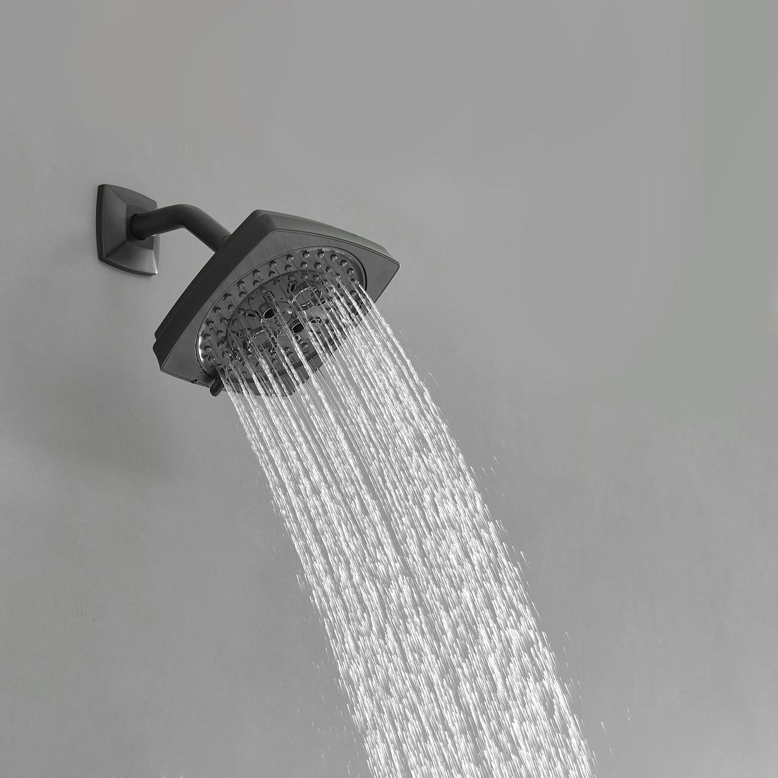 Single Handle 2-Spray Rainfall Square Shower Faucet Set 1.8 GPM with Tub Spout Combo High pressure