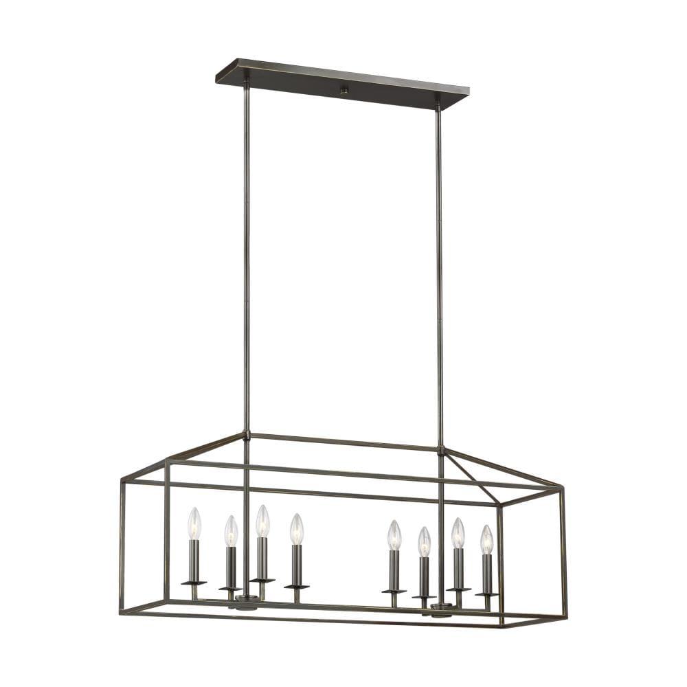Generation Lighting Perryton 8 -Light Bronze Contemporary/Modern Linear Large Hanging Kitchen island light